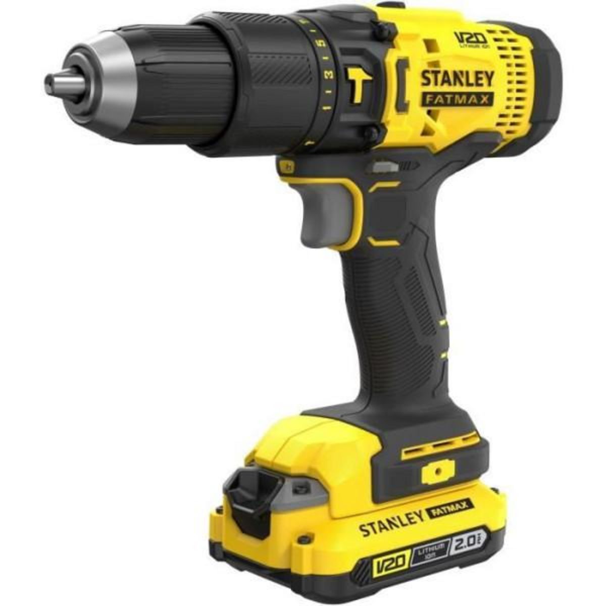 Stanley Perceuse visseuse a percussion 50 Nm - Lithium 18V - 2 Batteries 2Ah - STANLEY FATMAX V20 - SFMCD711D22-QW