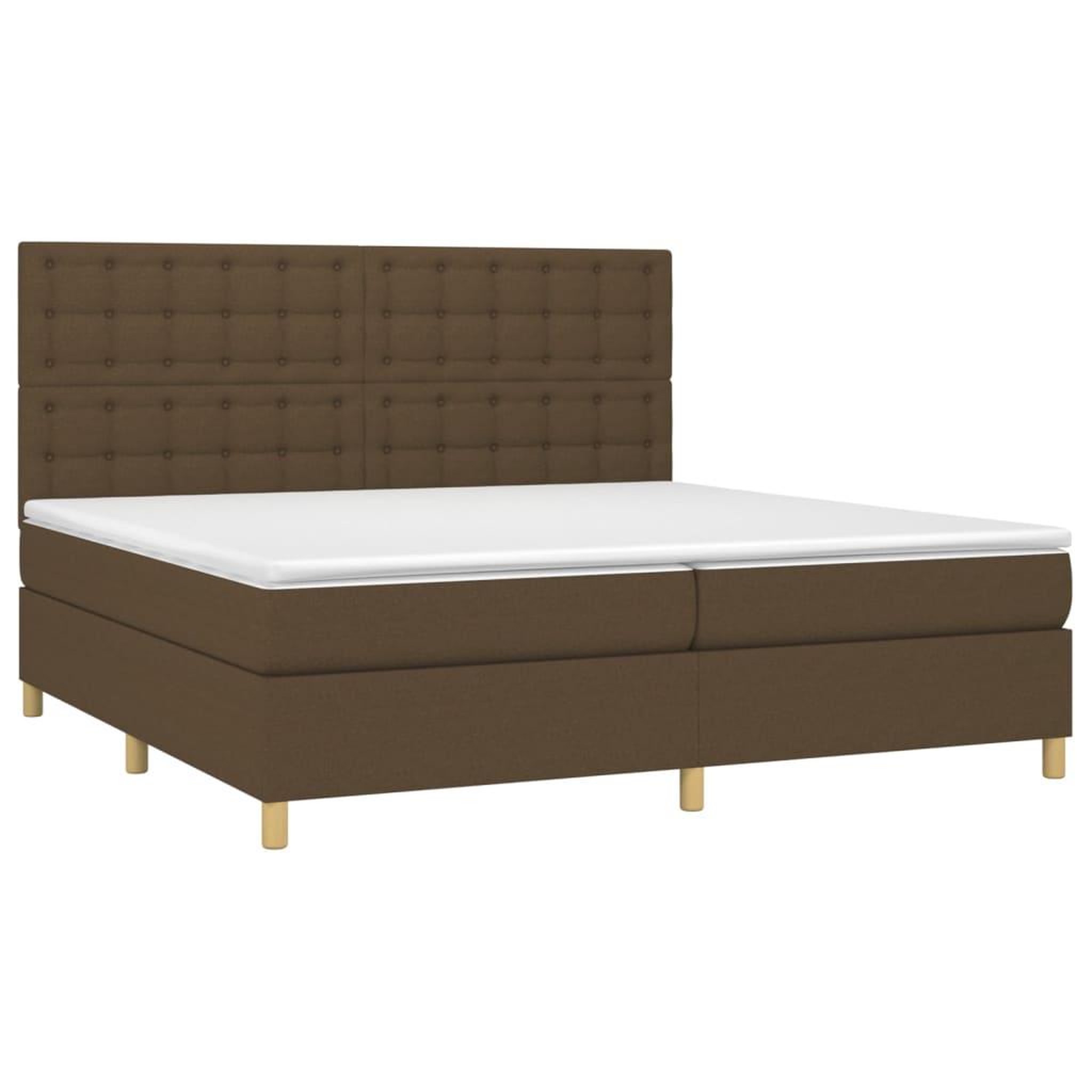 Voir la diapositive 3 : VIDAXL Sommier a lattes de lit avec matelas Marron fonce 200x200 cm