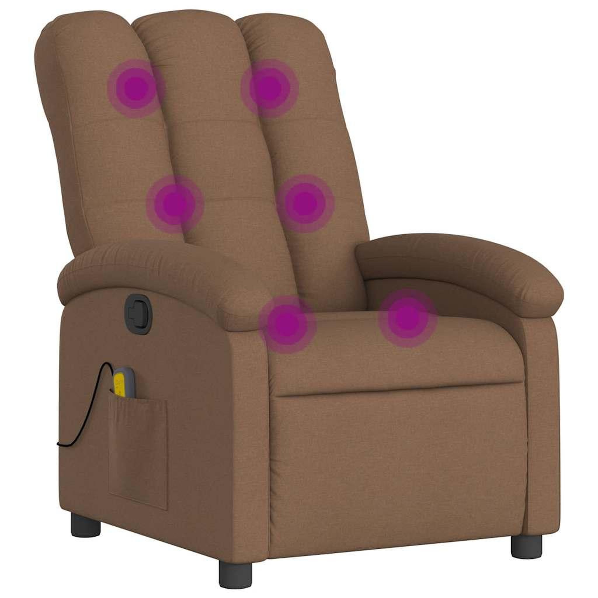 Voir la diapositive 2 : VIDAXL Fauteuil de massage inclinable Marron Tissu