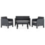 Voir la diapositive 2 : VIDAXL Salon de jardin 4 pcs avec coussins PP Rotin Anthracite