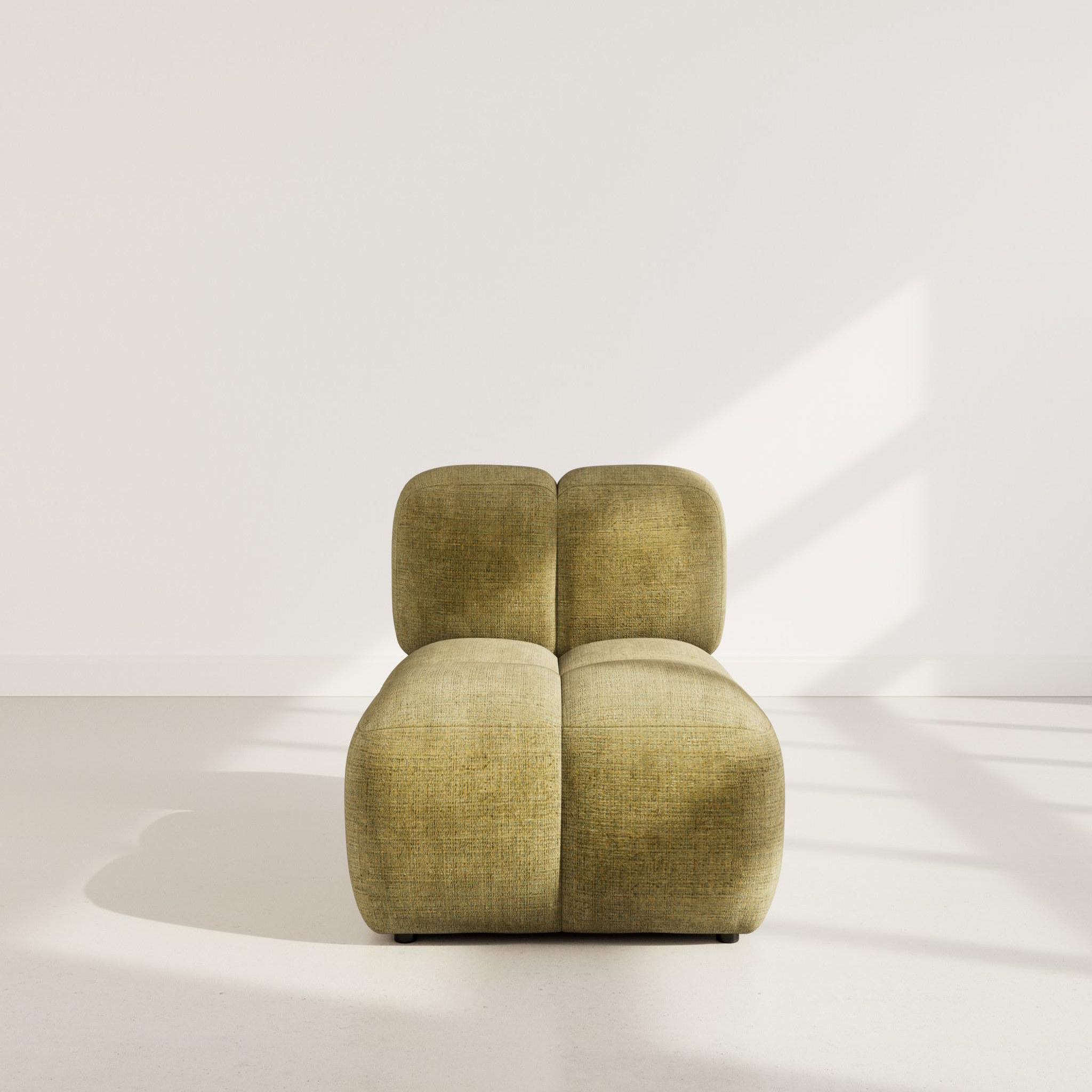 Voir la diapositive 2 : LISA DESIGN Grace - module d'assise en velours texturé