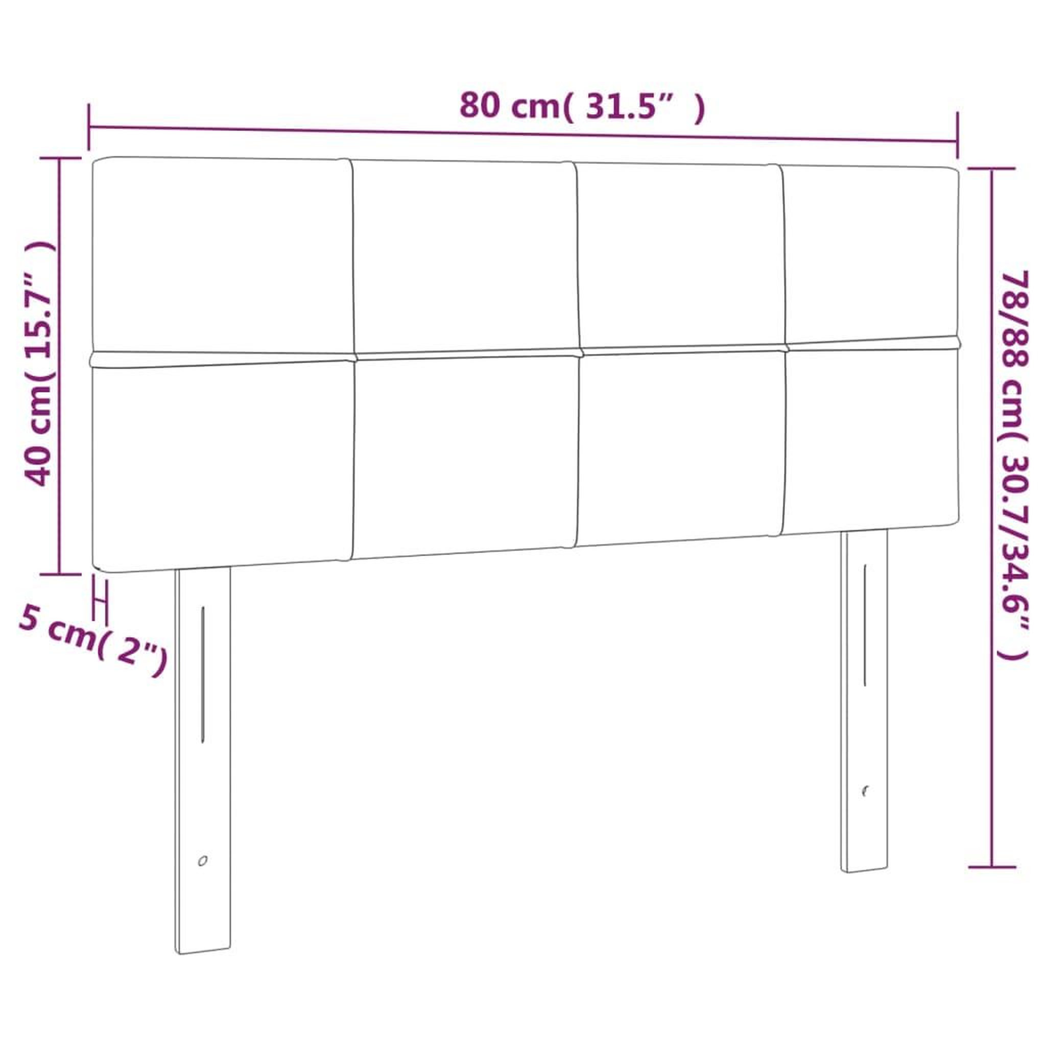 Voir la diapositive 6 : VIDAXL Tete de lit a LED Rose 80x5x78/88 cm Velours