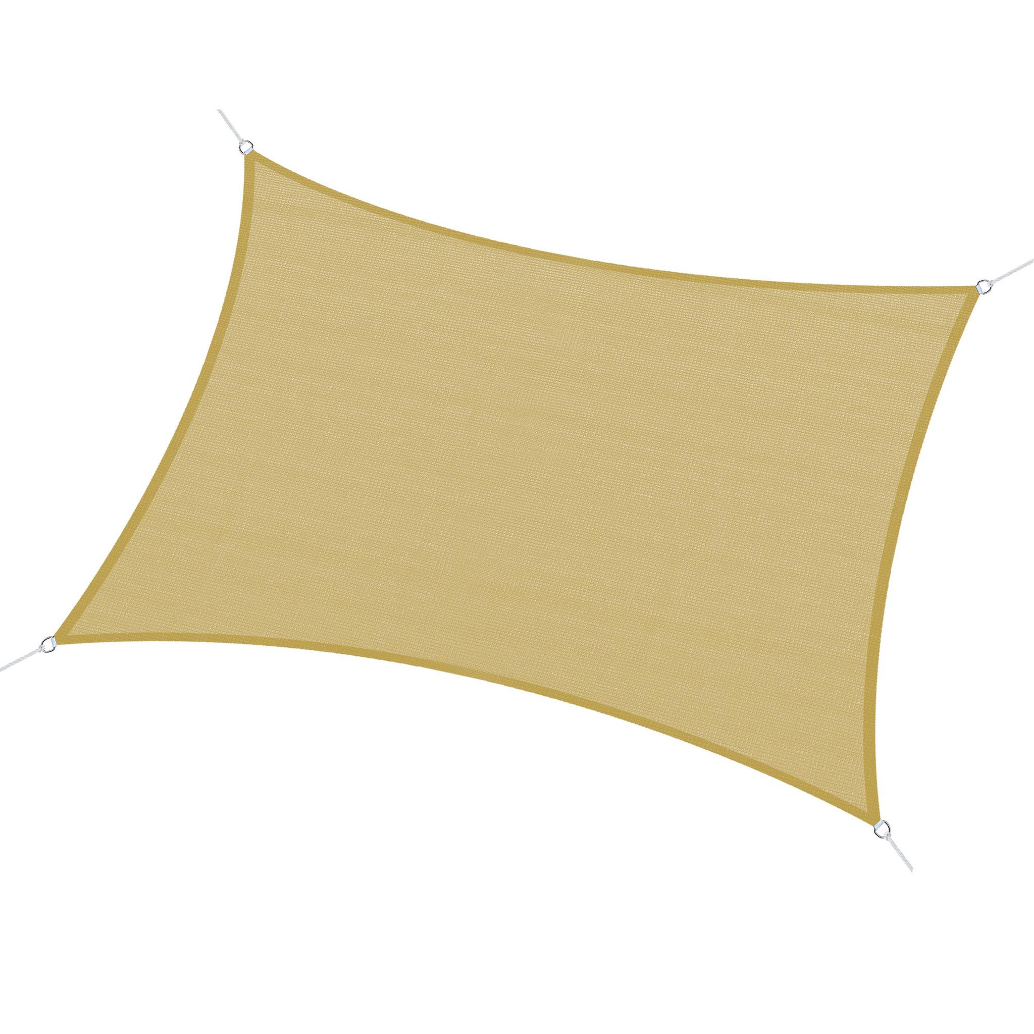 Voir la diapositive 1 : OUTSUNNY Voile d'ombrage rectangulaire 6L x 4l m HDPE beige