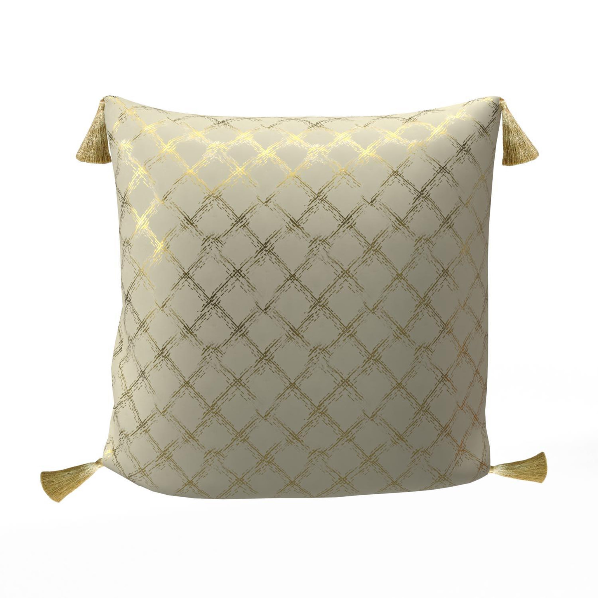 SOLEIL D'OCRE Coussin festif en pur coton 40x40 cm celeste or, par soleil d'ocre