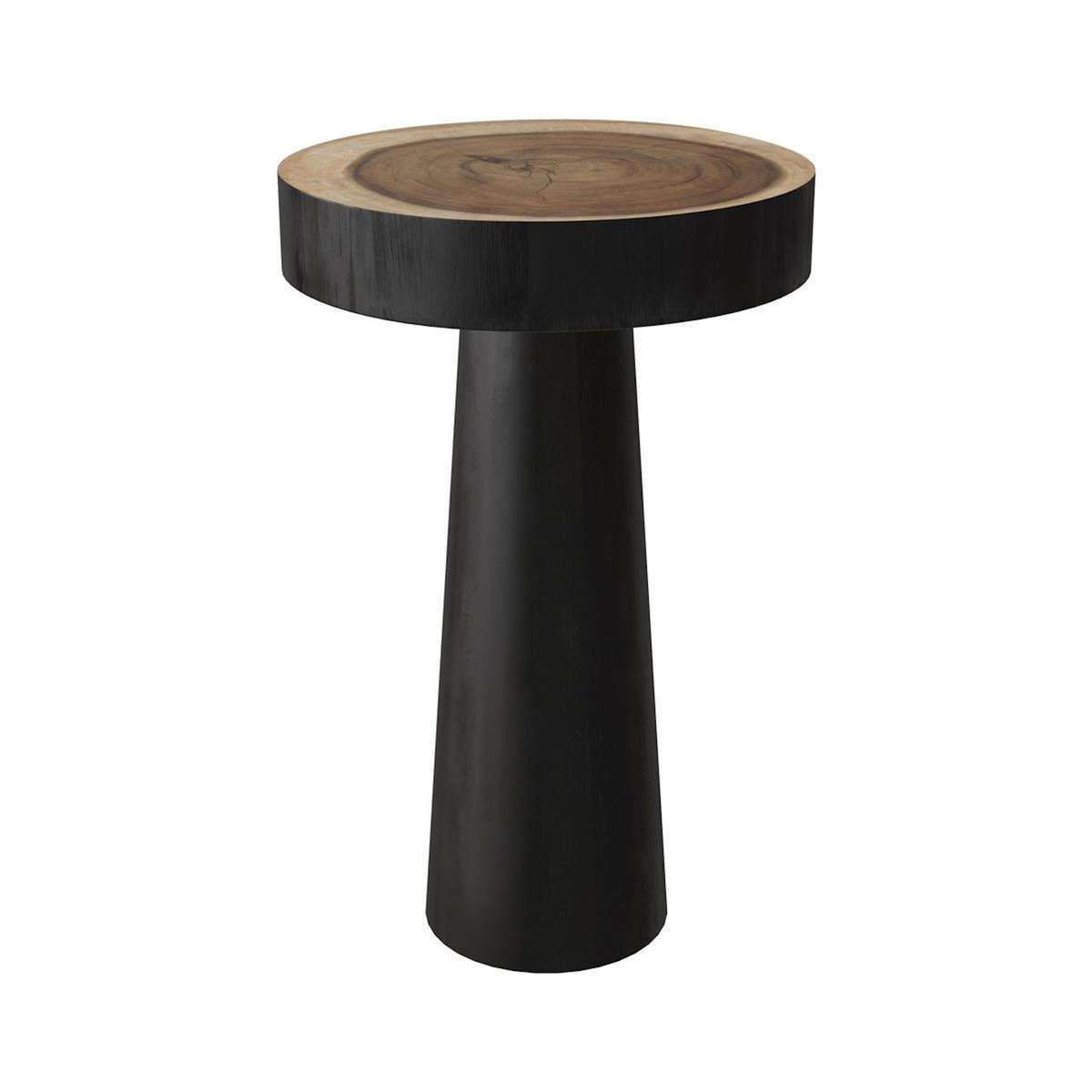 Rendez vous déco Table d'appoint ronde noire en bois de suar D35 cm-Janah