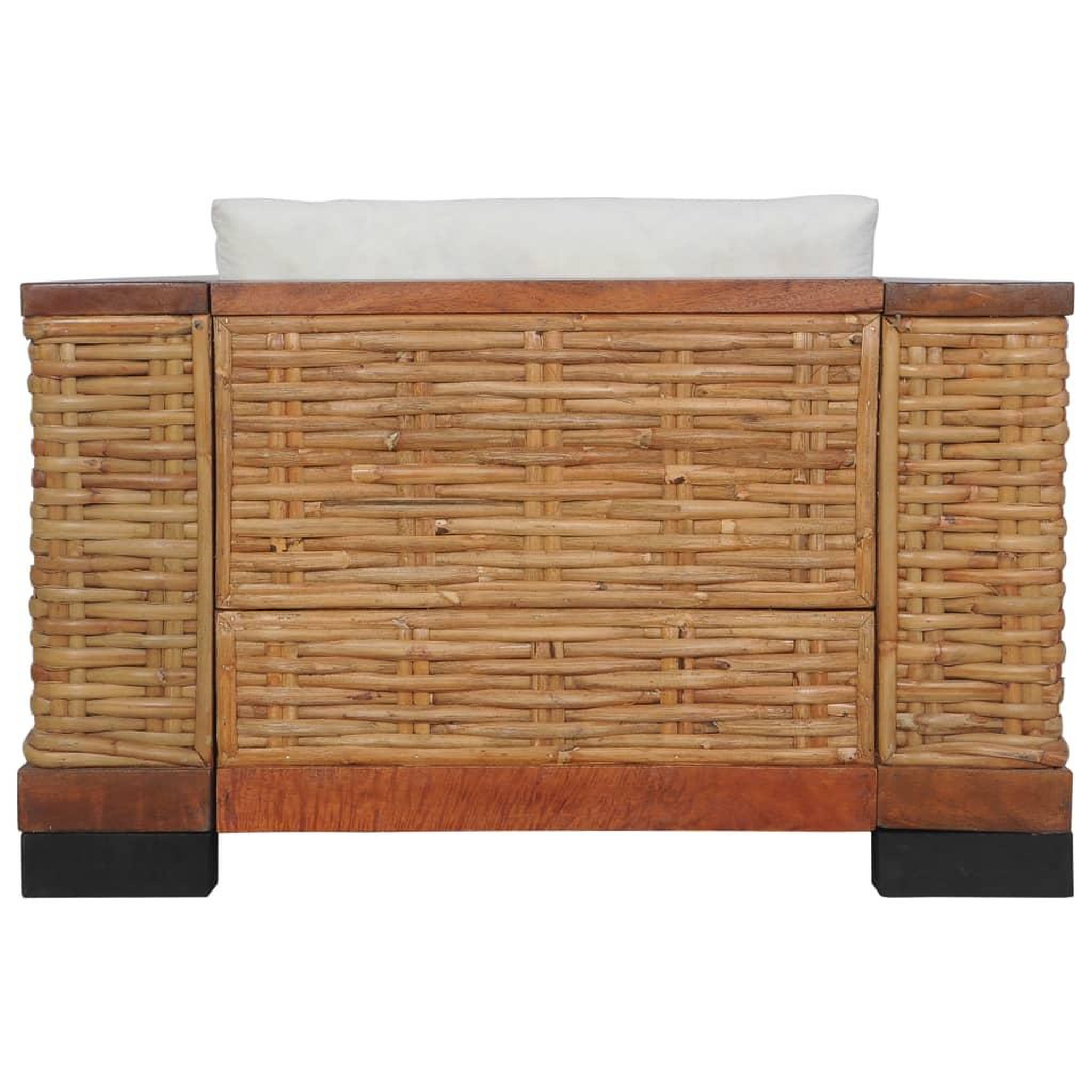 Voir la diapositive 3 : VIDAXL Fauteuil avec coussins Marron Rotin naturel