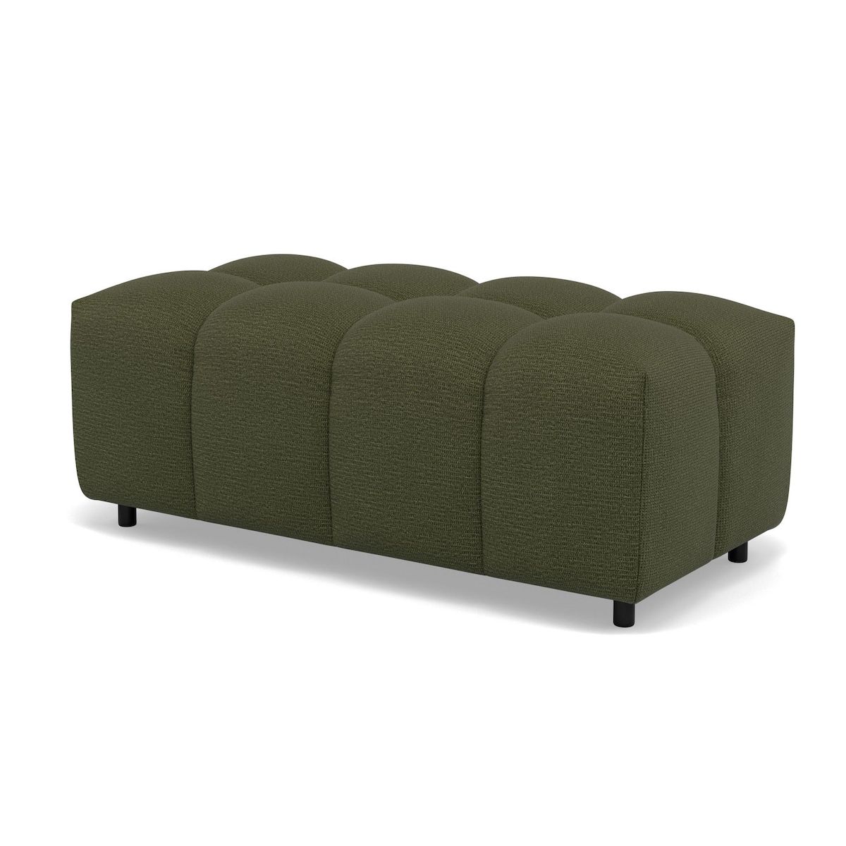 LISA DESIGN Adelaide - canapé d'angle réversible 4 places avec pouf d'appoint en tissu texturé