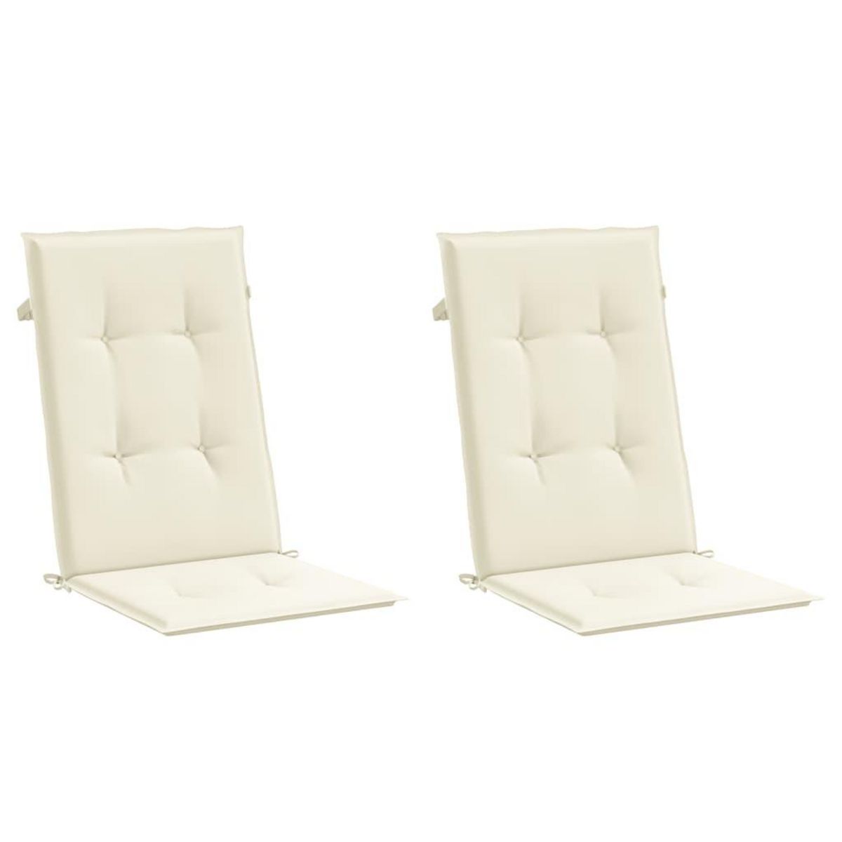 VIDAXL Coussins de chaise de jardin dossier haut lot de 2 creme tissu