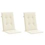 Voir la diapositive 3 : VIDAXL Coussins de chaise de jardin dossier haut lot de 2 creme tissu