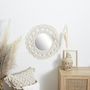Voir la diapositive 2 : The Home Deco Factory Miroir rond bohème - Diam 55 Cm - Beige