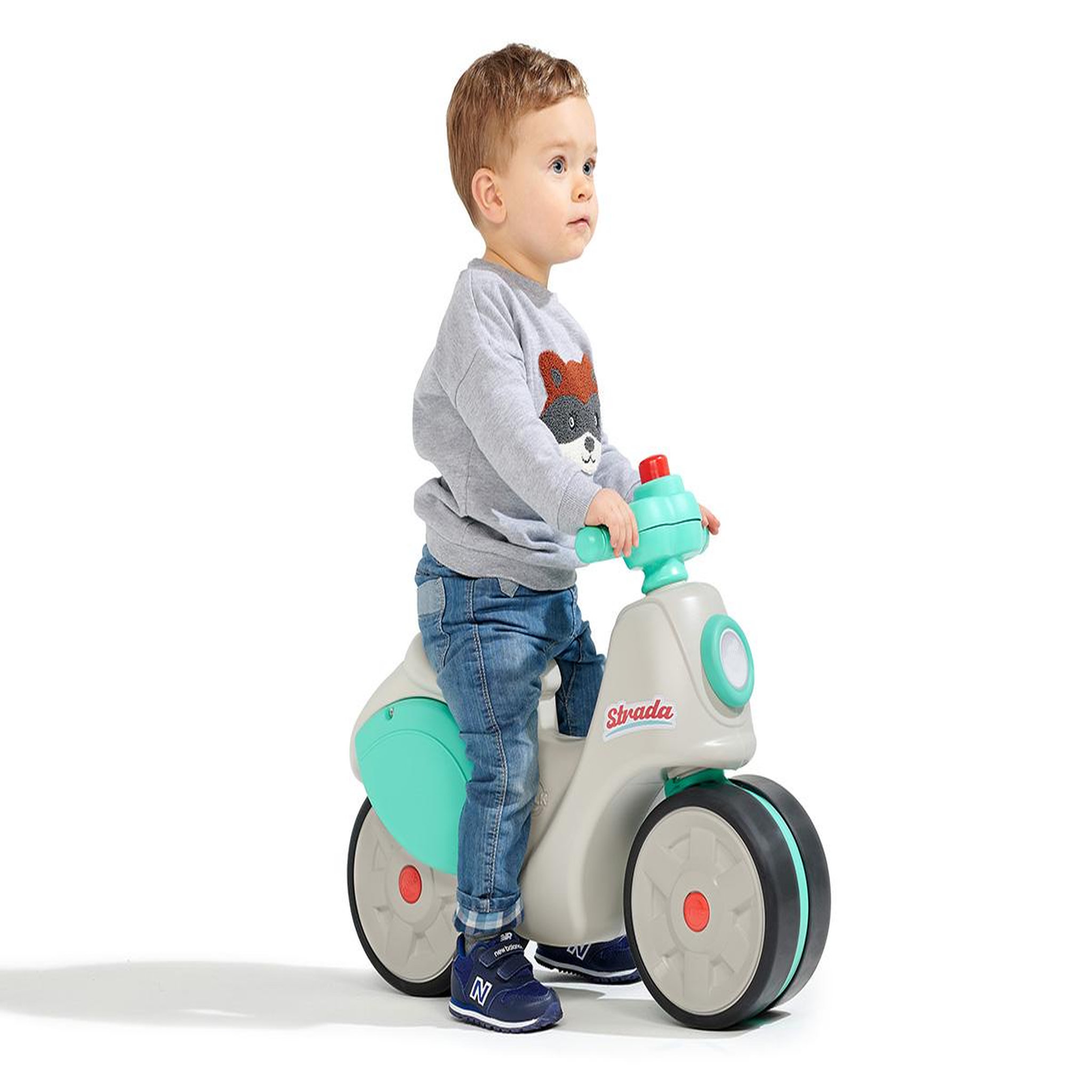 Voir la diapositive 4 : FALK Porteur enfant Scooter Strada Crème et Vert 1 à 3 ans - Falk