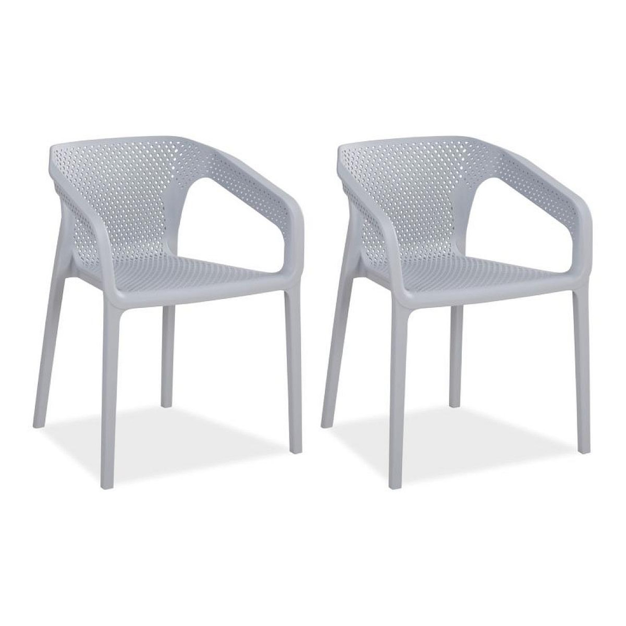 HomeStyle4U Lot de 2 chaises jardin en gris