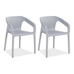 HomeStyle4U Lot de 2 chaises jardin en gris