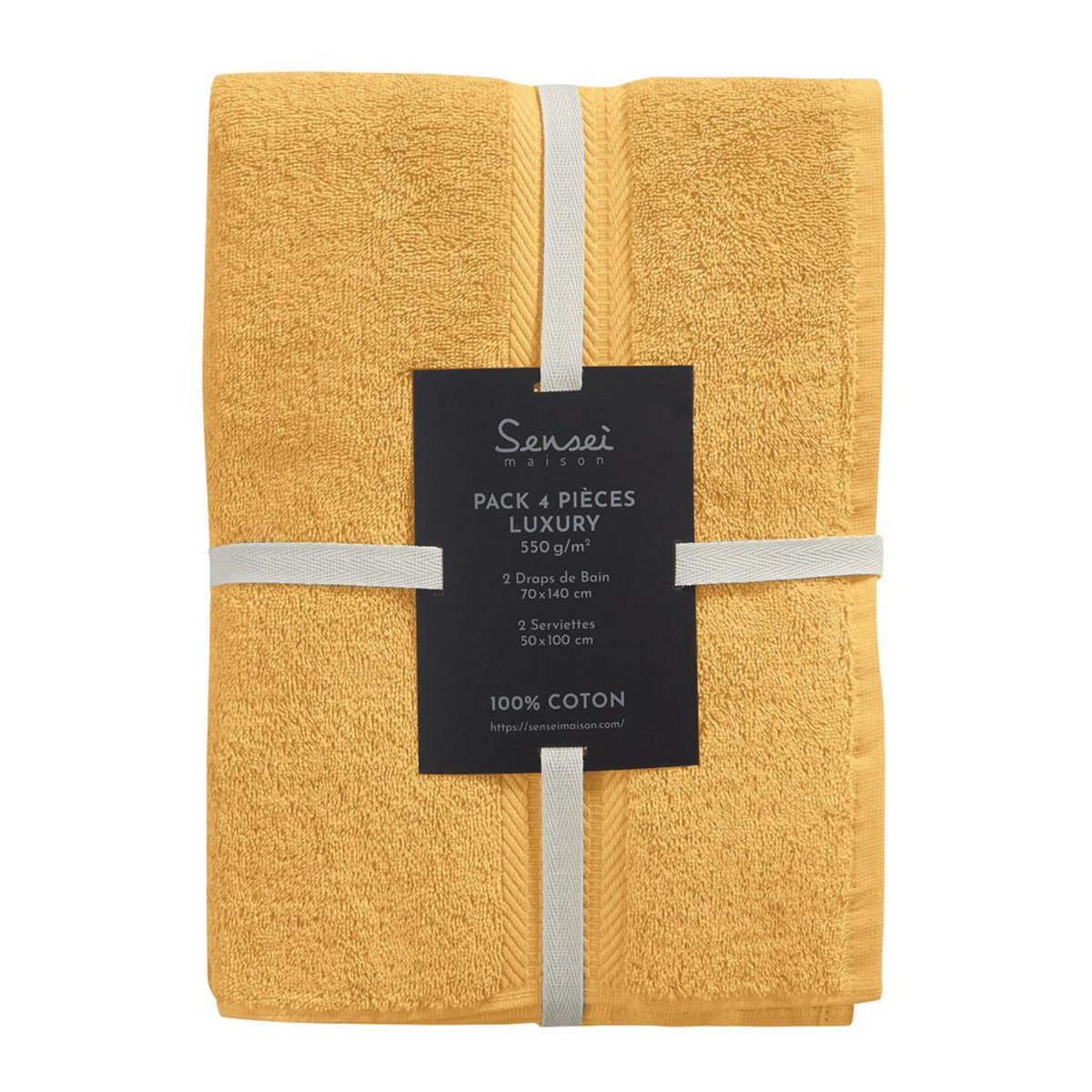 Sensei Maison Ensemble de bain 4 pièces (2 draps de bain + 2 serviettes de toilette) LUXURY