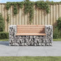 Voir la diapositive 1 : VIDAXL Banc jardin design gabion 143x71x65,5 cm bois massif de douglas