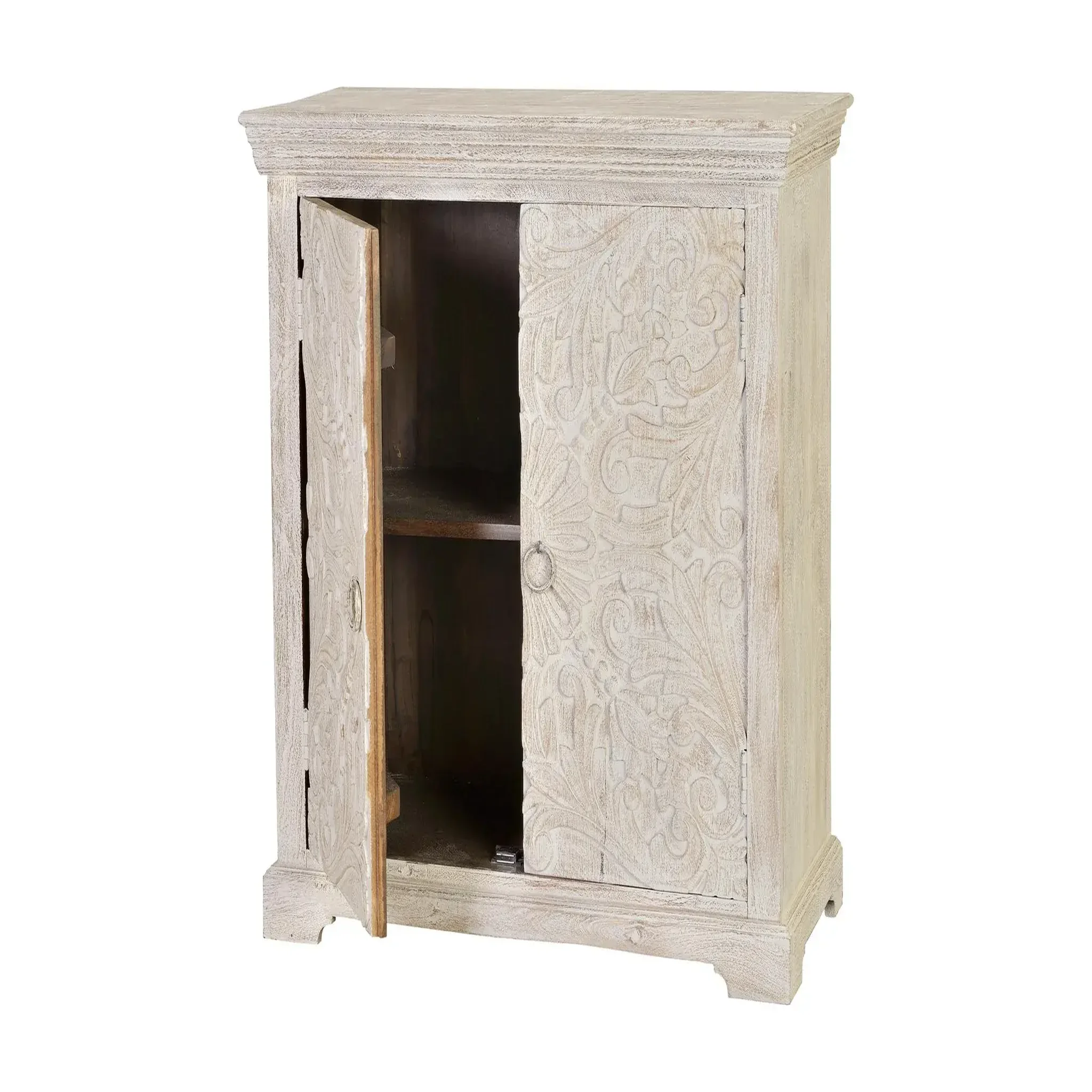 Voir la diapositive 2 : GINER Y COLOMER SL Commode en bois de manguier 90 cm style rustique provençal avec touche ethnique
