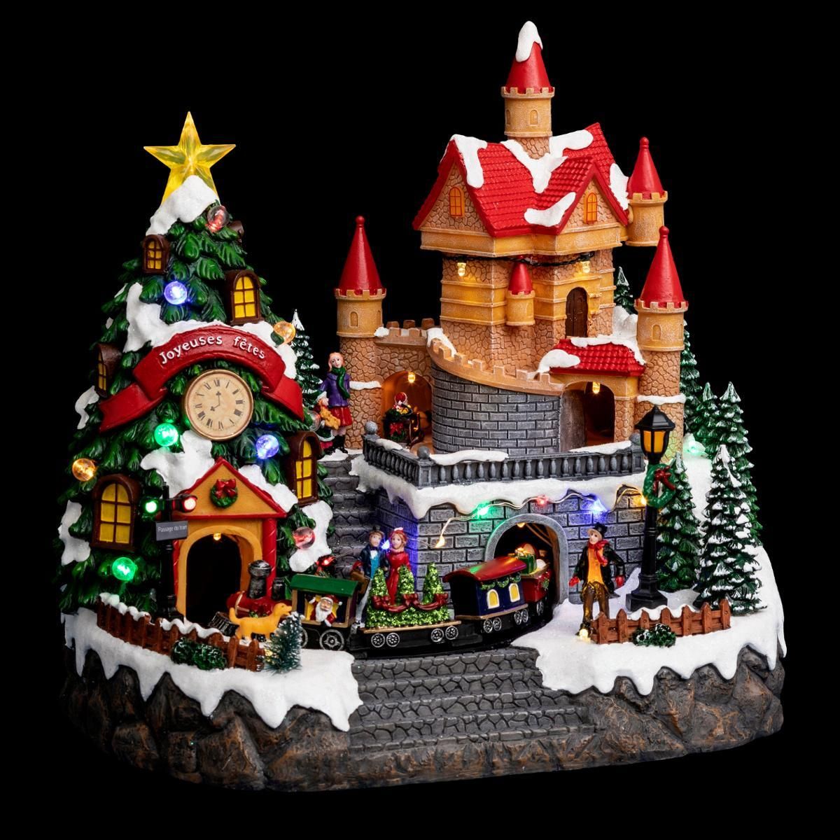 ACTUEL Scène manoir du Père Noel 33leds