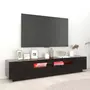 VIDAXL Meuble TV avec lumieres LED Noir 200x35x40 cm