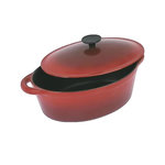 Crealys Cocotte Crealys Grand Chef en fonte d'acier émaillée 4L rouge