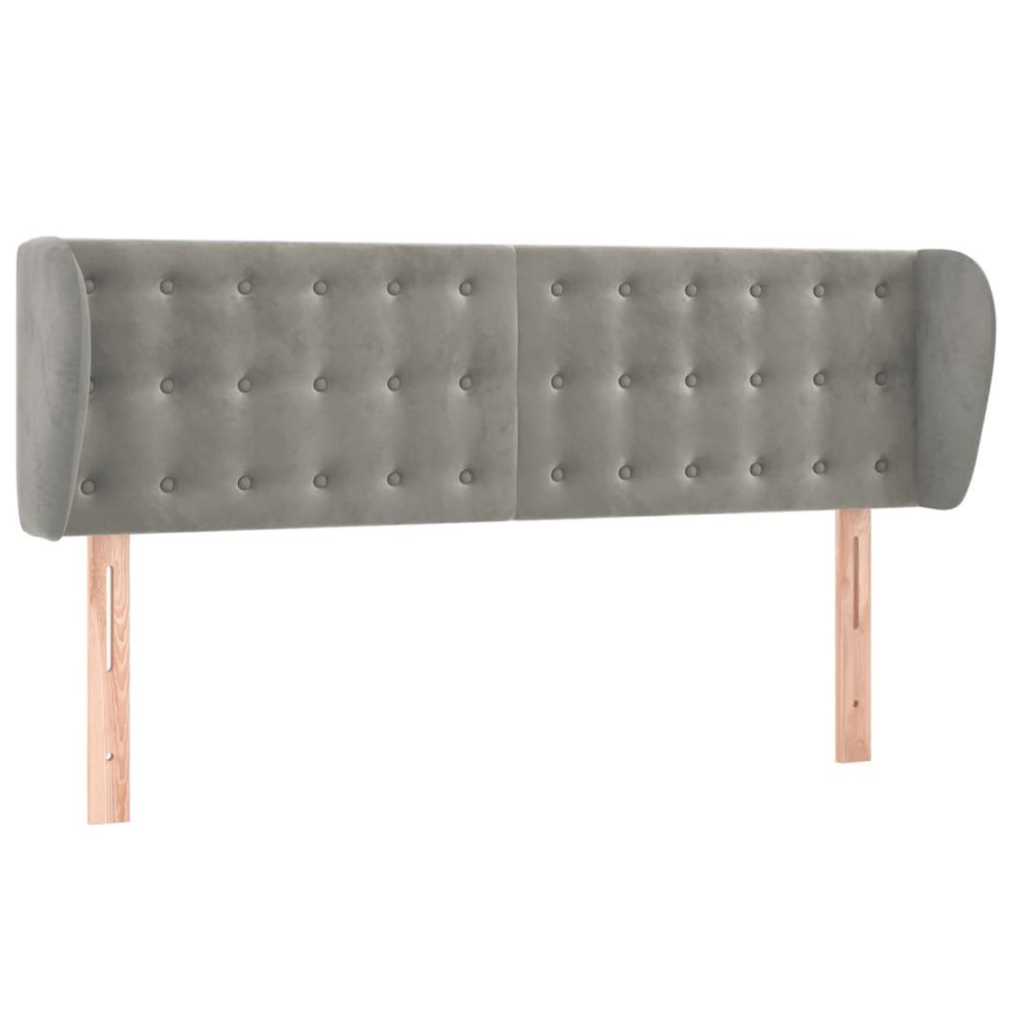 Voir la diapositive 2 : VIDAXL Tete de lit avec oreilles Gris clair 147x23x78/88 cm Velours
