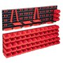 Voir la diapositive 1 : VIDAXL Kit de bacs de stockage et panneaux muraux 141pcs rouge et noir