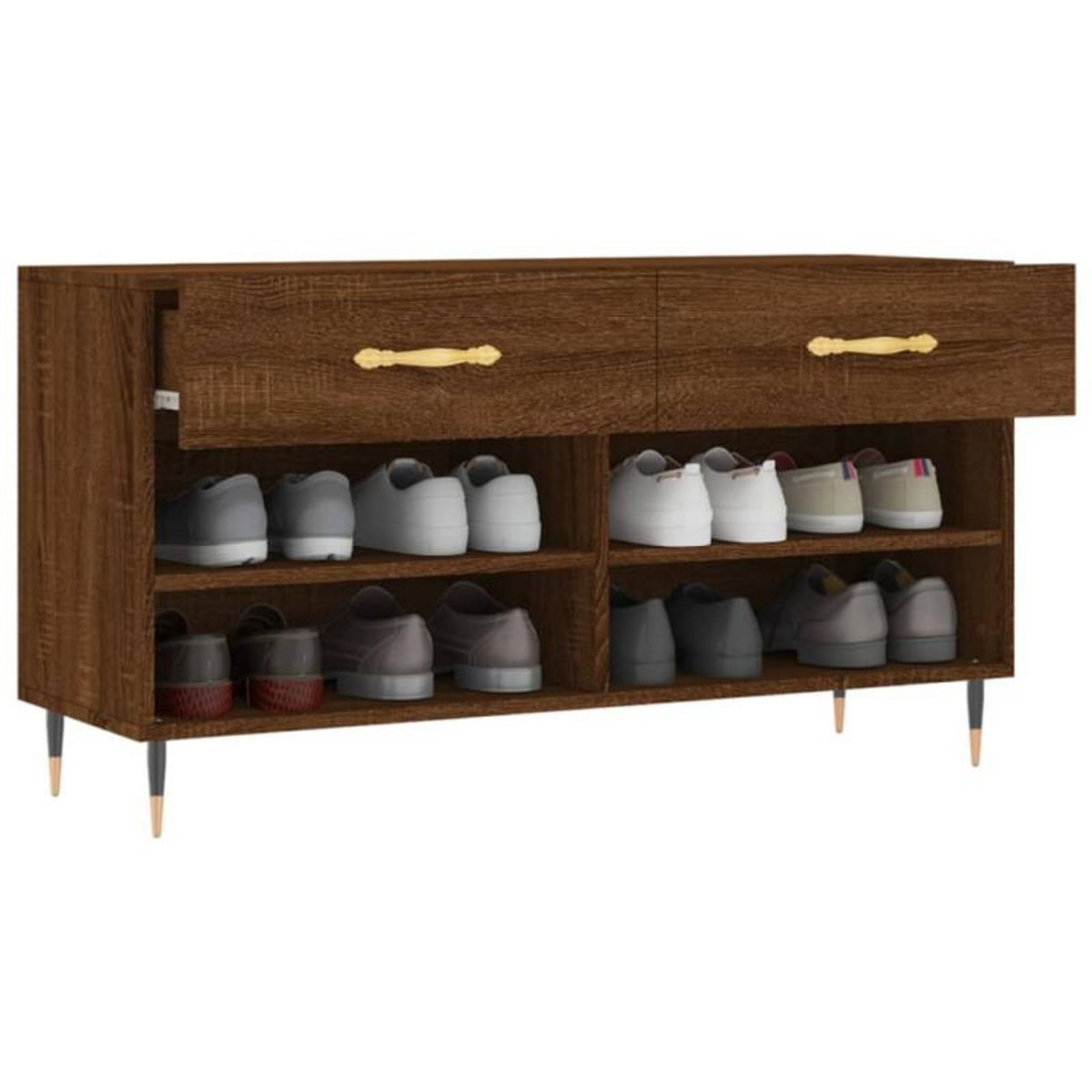 VIDAXL Banc à chaussures chêne marron 102x35x55 cm bois d ingénierie
