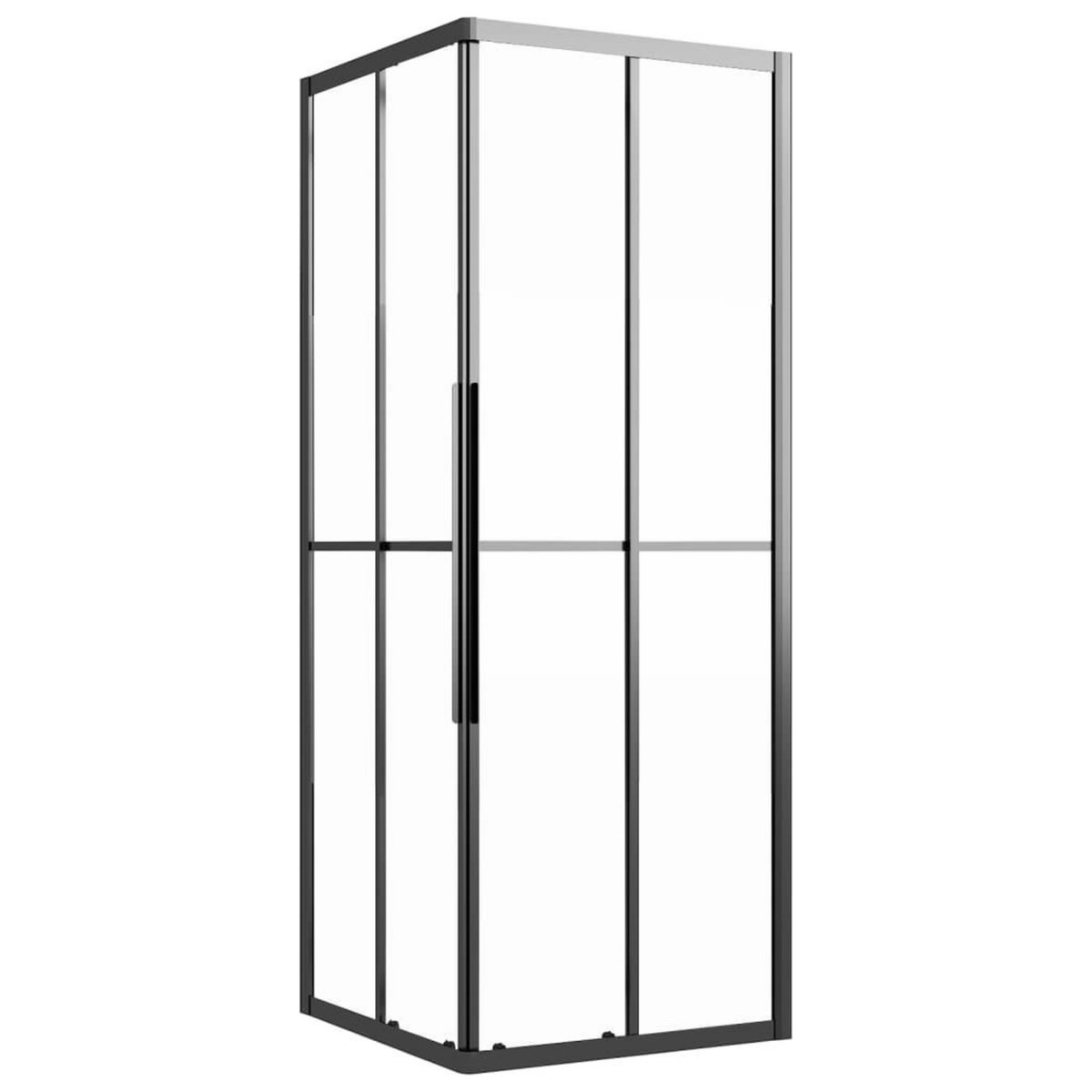 VIDAXL Cabine de douche ESG depoli 80x80x180 cm Noir