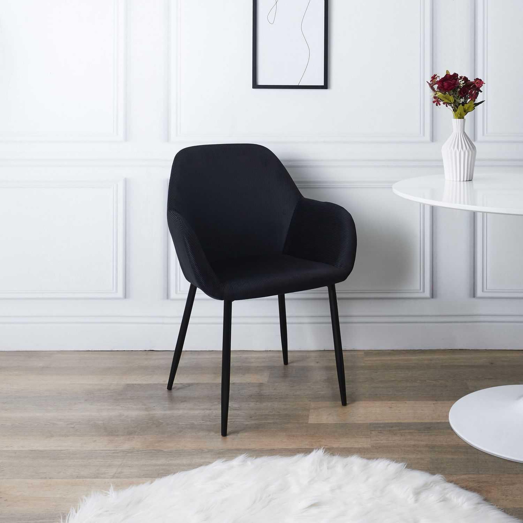 Voir la diapositive 2 : TOILINUX 2 fauteuils de table design velours giulia