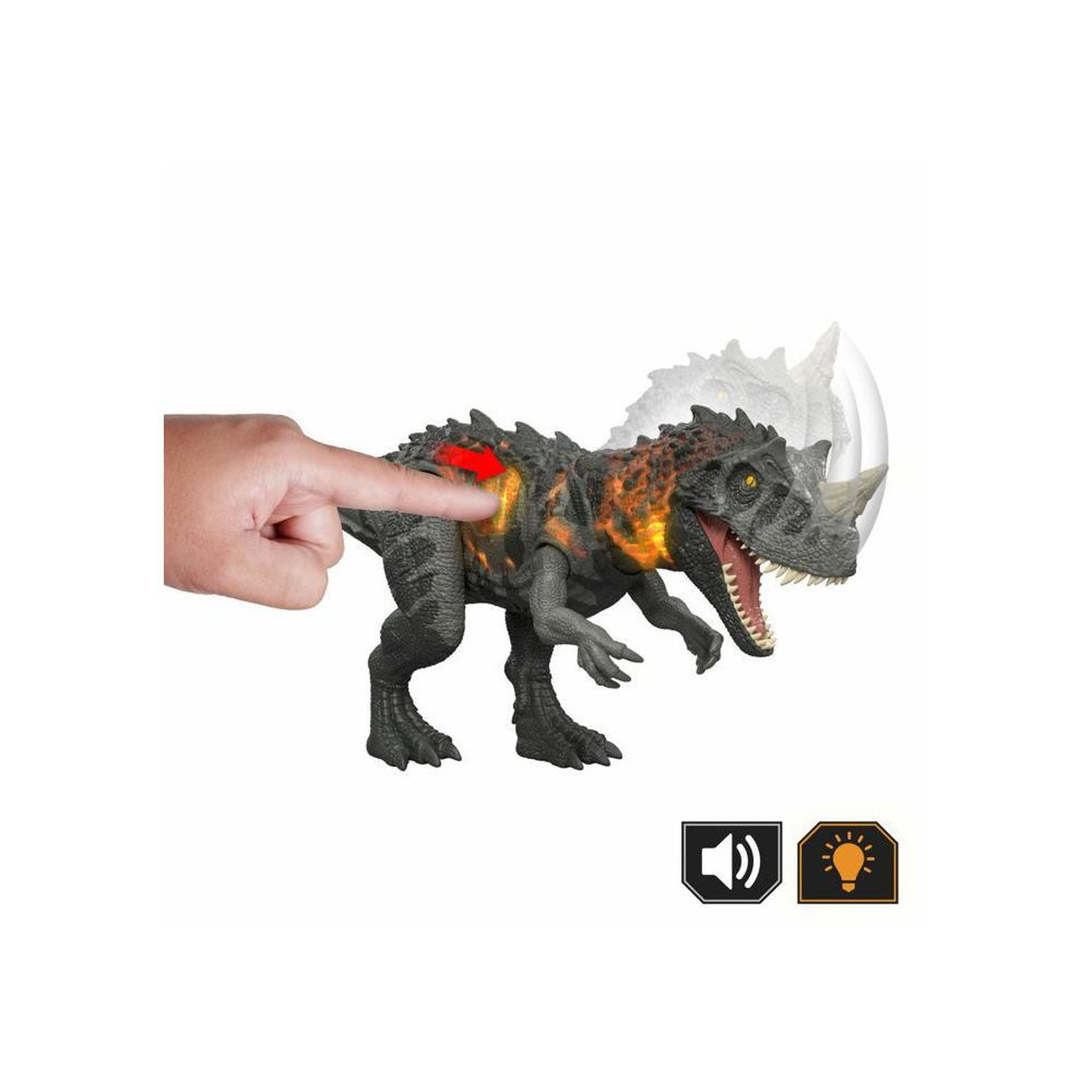 Voir la diapositive 2 : JURASSIC Dino Sonore - Ceratosaurus - Jurassic World Survival - JKL77