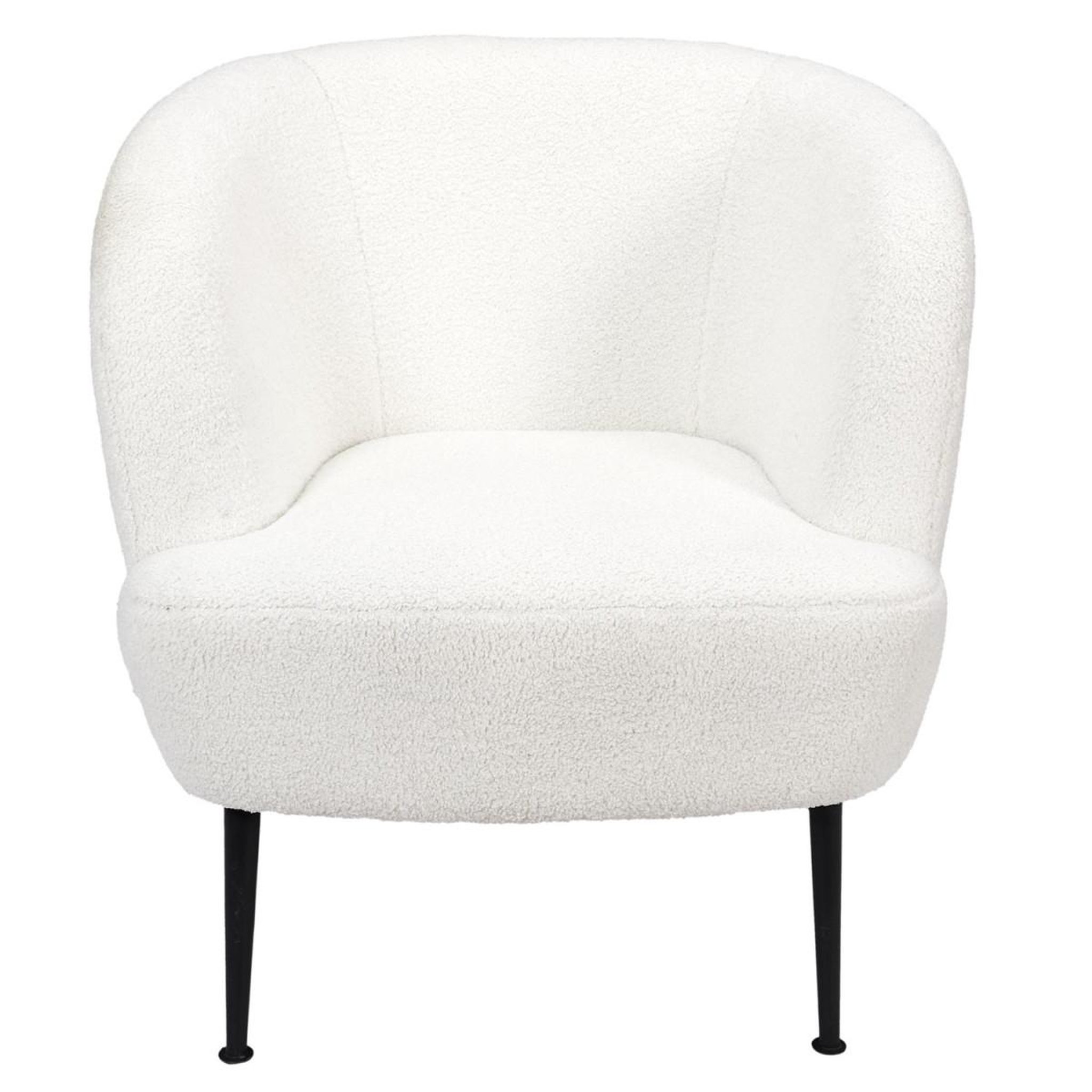 Voir la diapositive 2 : The Home Deco Factory Fauteuil bouclette  kiera  76cm blanc