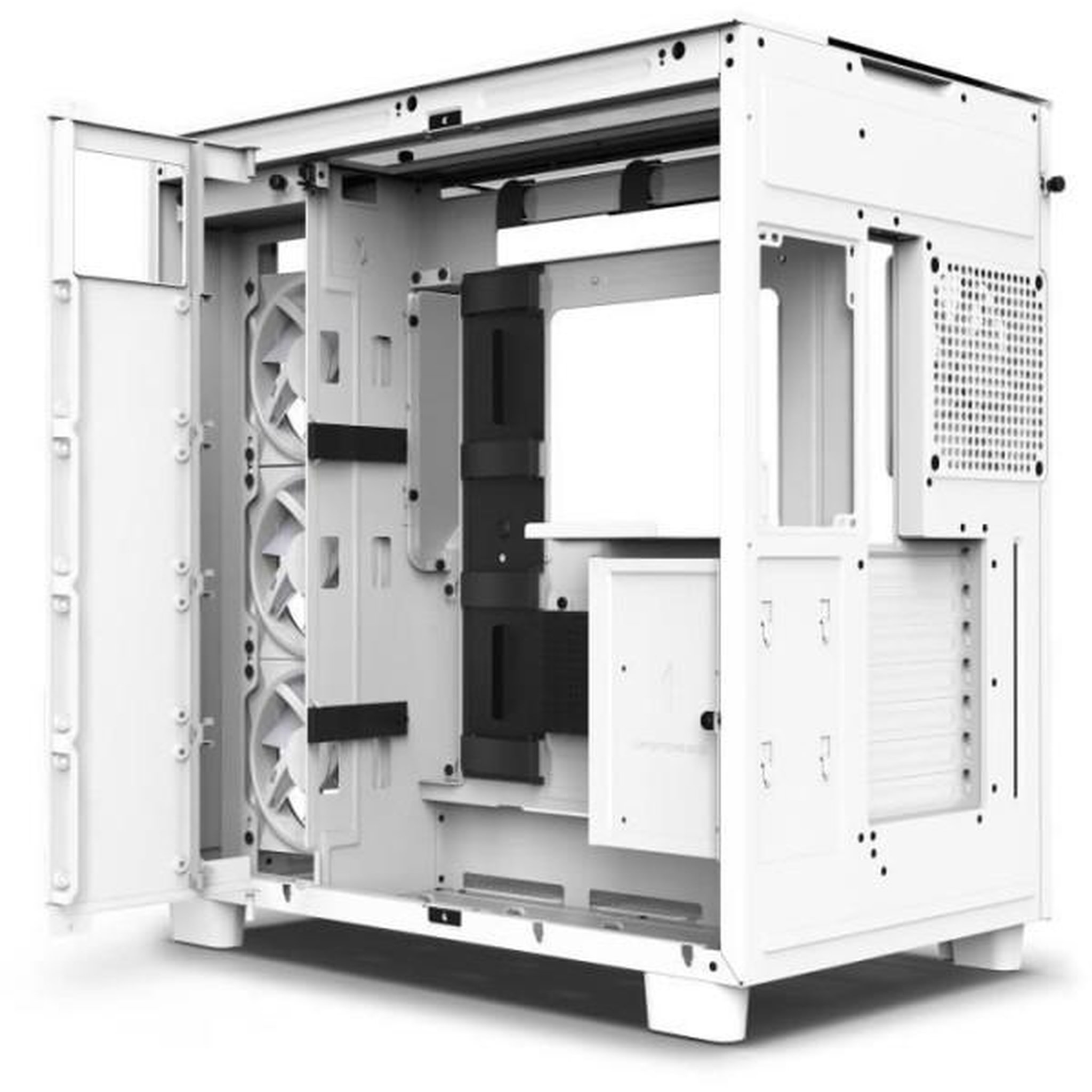 Voir la diapositive 2 : NZXT Boitier moyen-tour - nzxt - h9 elite - verre trempé - support rgb - blanc