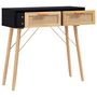 Voir la diapositive 3 : VIDAXL Table console Noir 80x30x75 cm Bois massif pin /rotin naturel