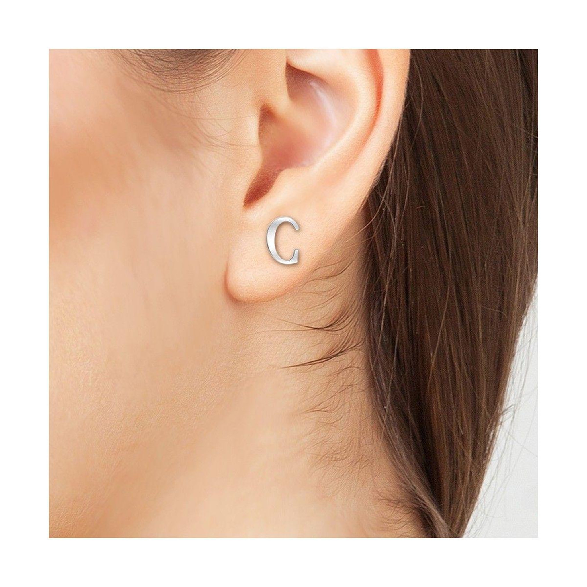 Voir la diapositive 2 : SC BOHEME Boucles d'oreilles lettre C par SC Bohème