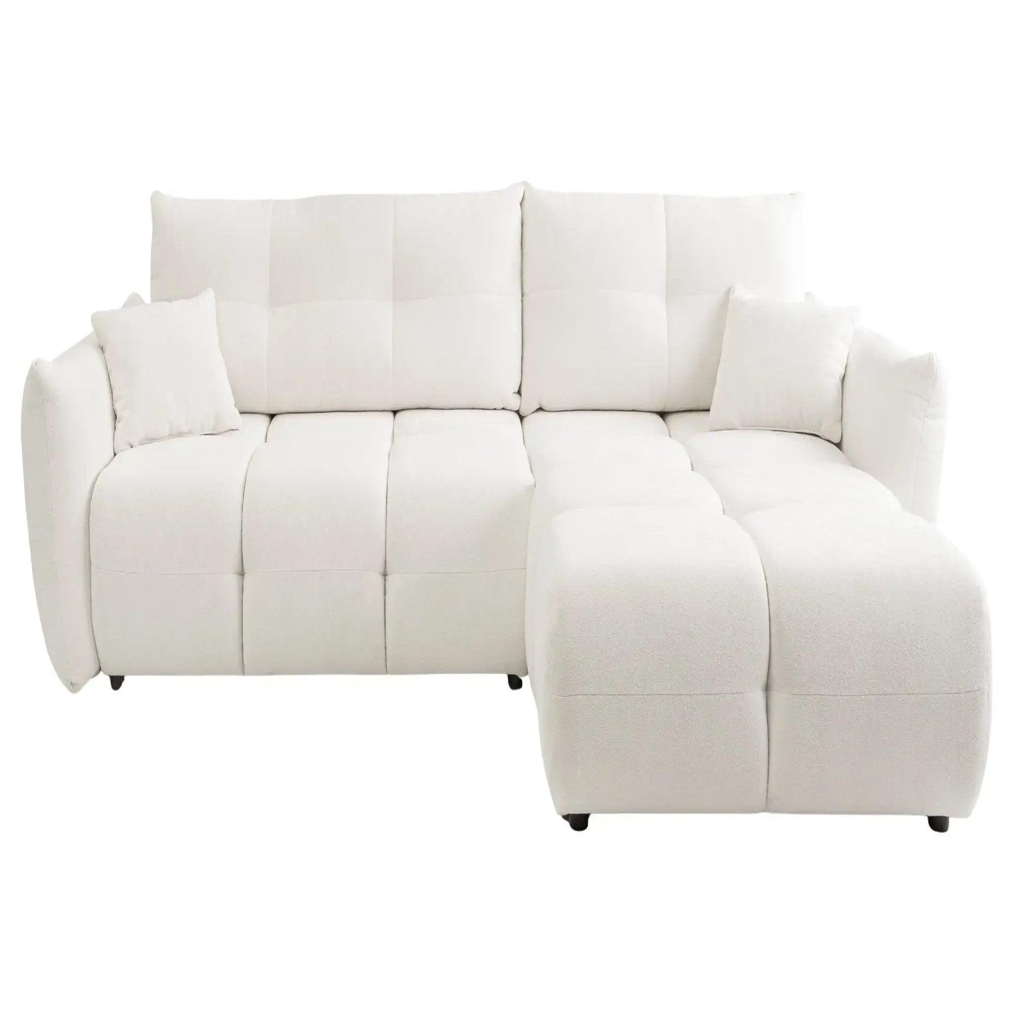 Voir la diapositive 1 : CASANOVA PARIS June - canapé d'angle convertible tissu bouclette