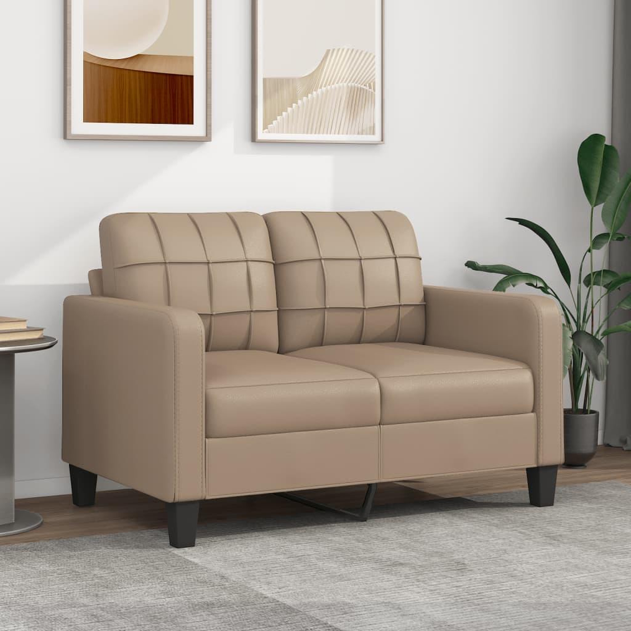 VIDAXL Canape a 2 places Cappuccino 120 cm Similicuir