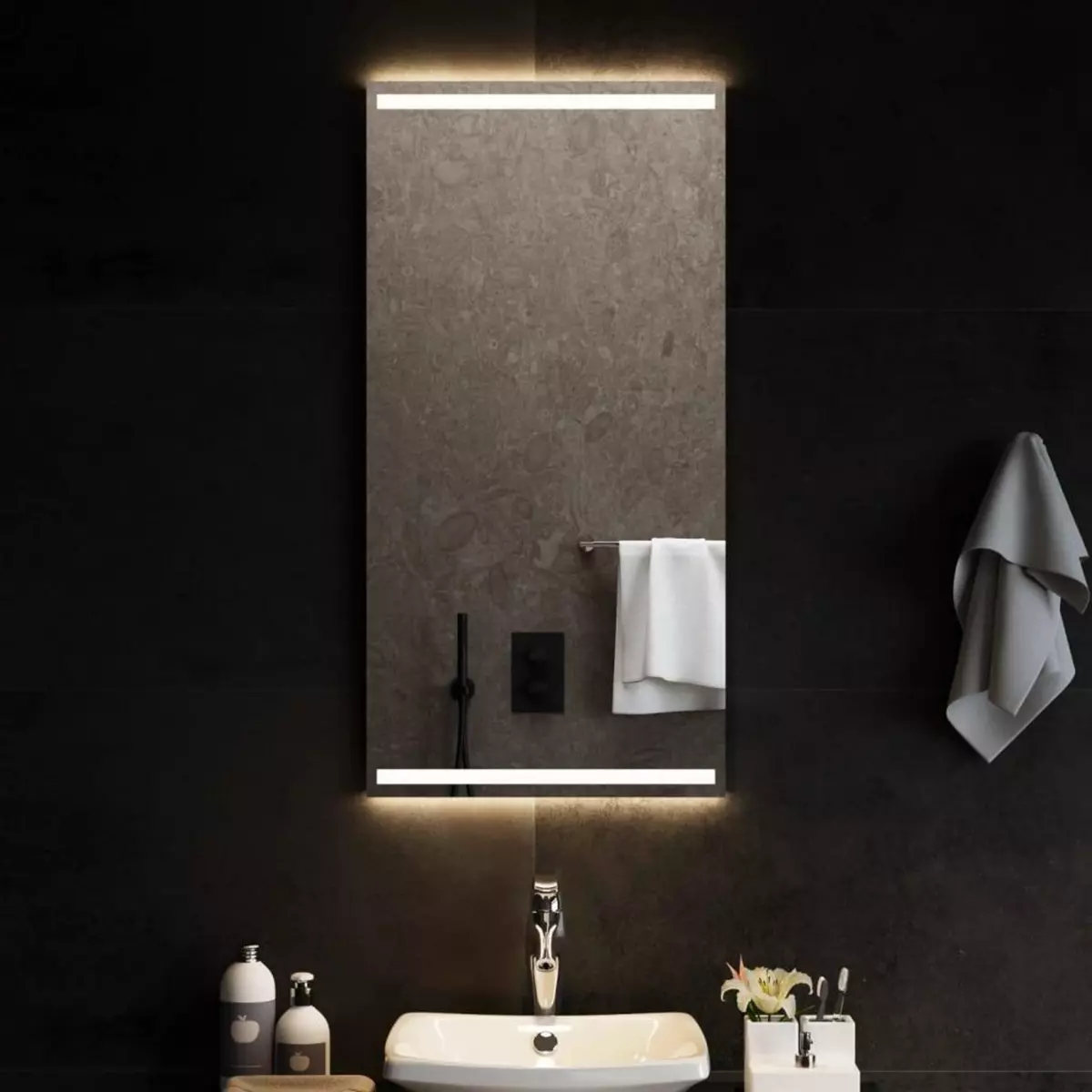VIDAXL Miroir de salle de bain a LED 50x100 cm