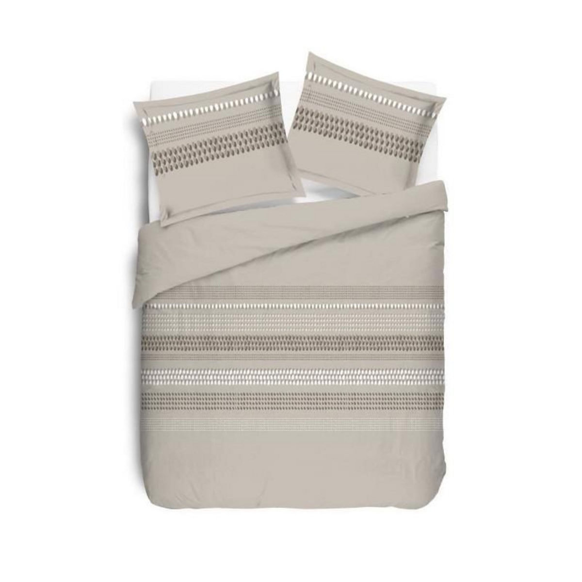 VISION VISION Parure de couette Anthony - 100% coton - 240 x 260 cm - Beige