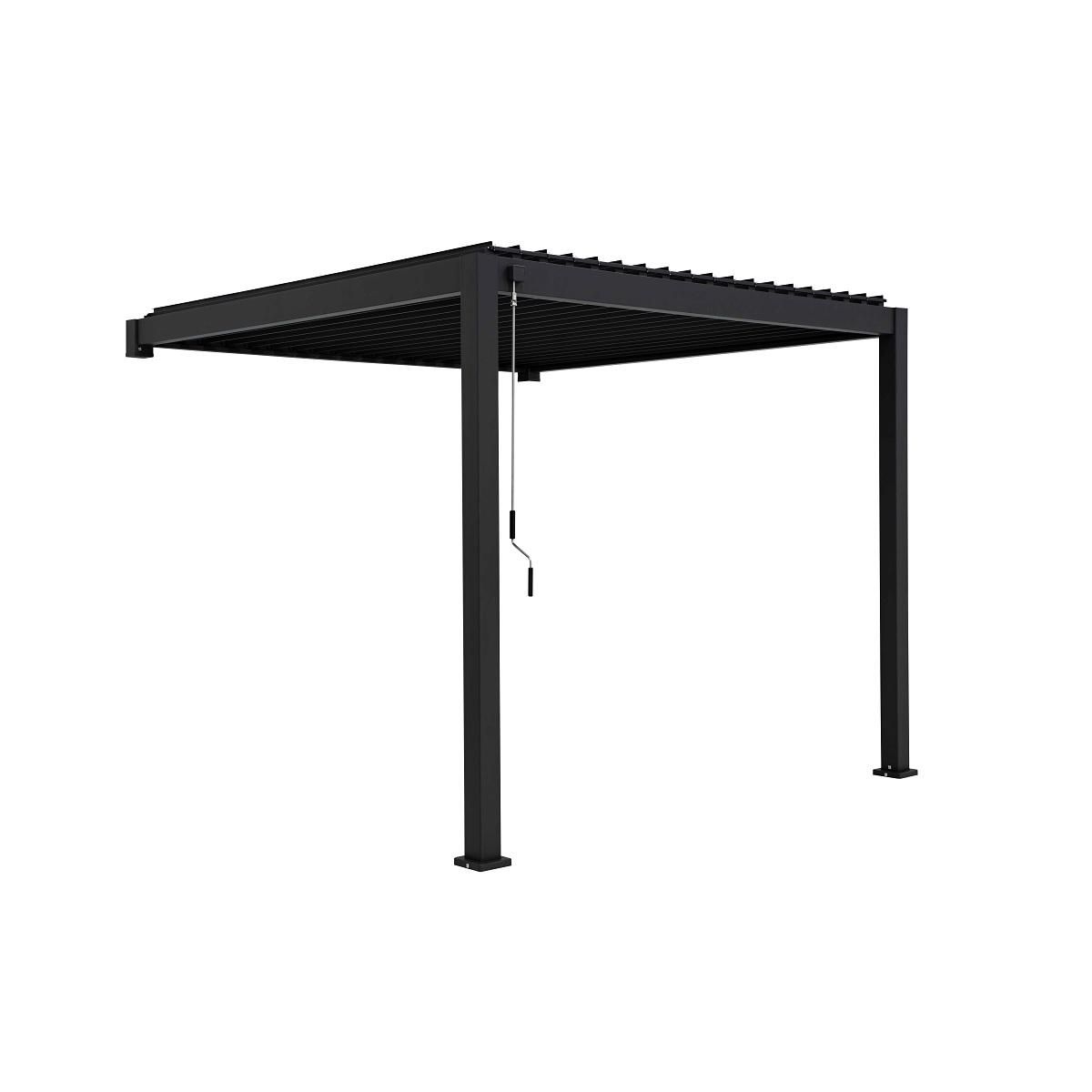 OMBREA Pergola Bioclimatique adossée (2pieds) 3x3,6m anthracite OMBREA®