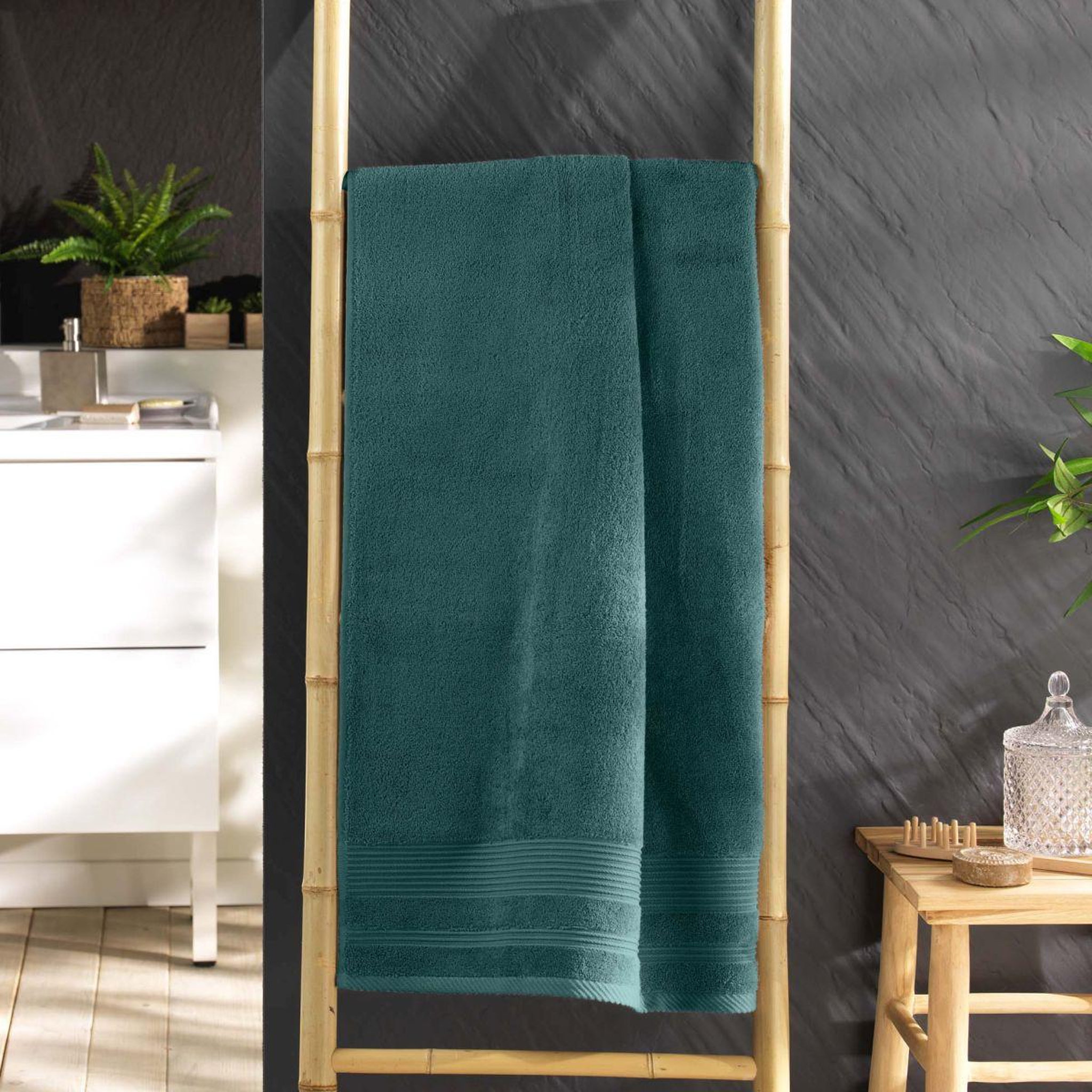 Voir la diapositive 4 : Douceur d'Intérieur Drap de douche  tendresse  70x130cm orage