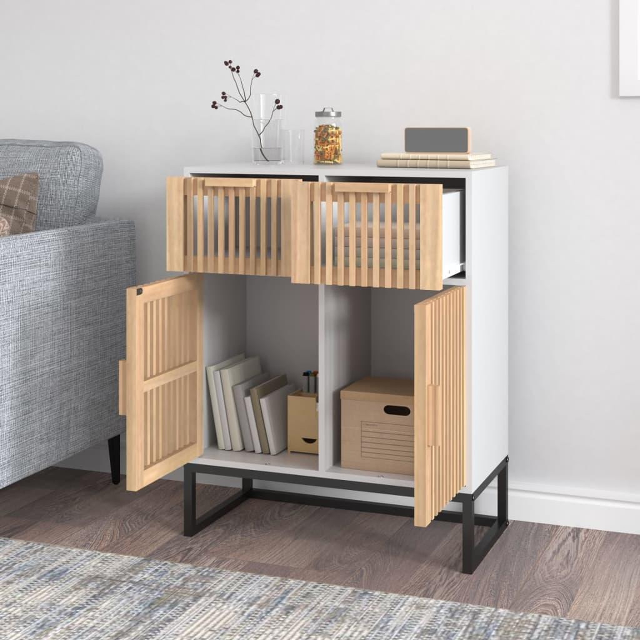 Voir la diapositive 3 : VIDAXL Buffet blanc 60x30x75 cm bois d'ingenierie