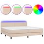 Voir la diapositive 2 : VIDAXL Sommier a lattes de lit avec matelas LED Cappuccino 200x200 cm