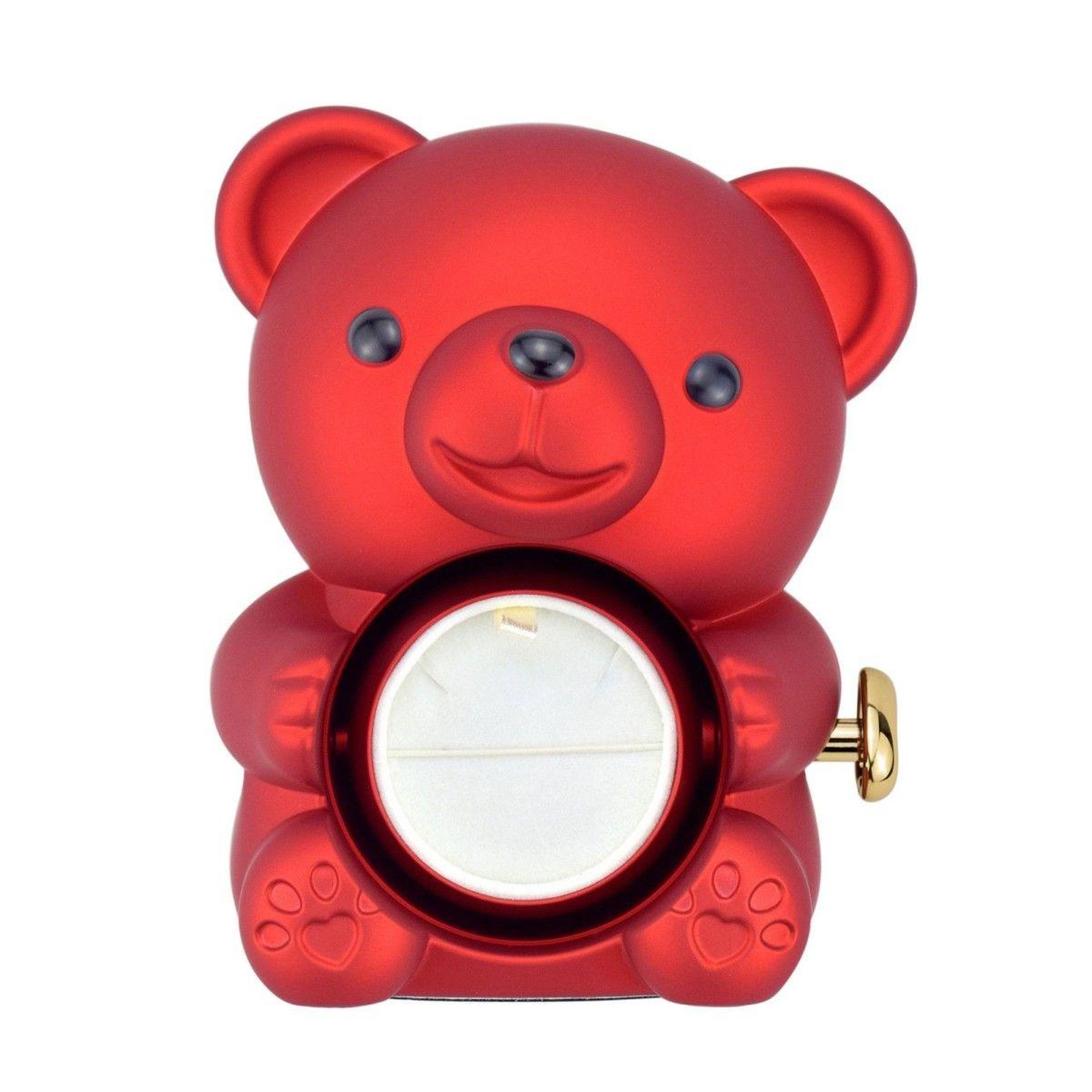 Voir la diapositive 3 : SC CRYSTAL Boite à bijoux Ourson décorée d'une rose éternelle - stabilisée rouge