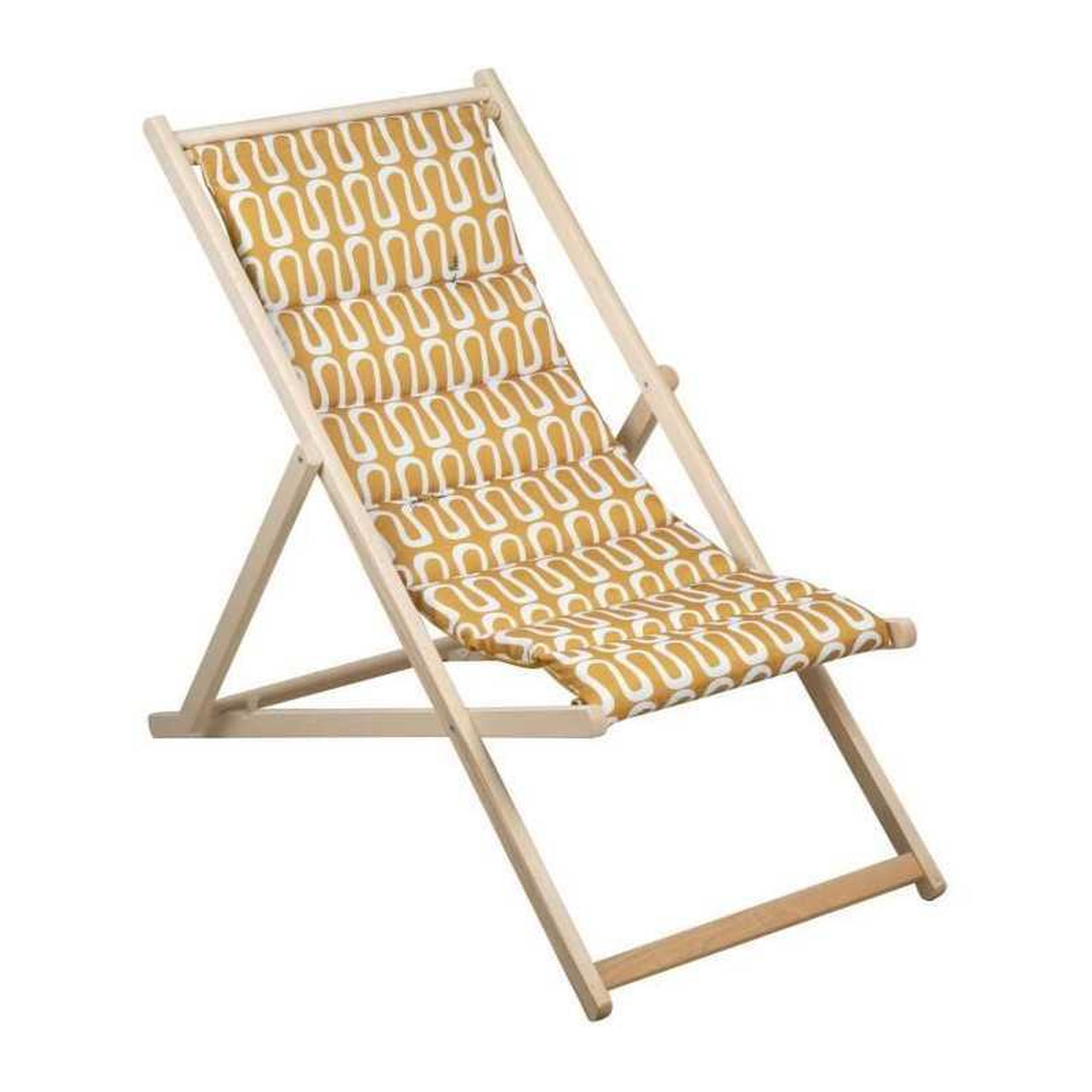 Jardin prive Jardin prive chilienne matelassée électro cumin f100 en bois de hêtre fsc, 3 positions d'inclinaison, housse amovible déperlant