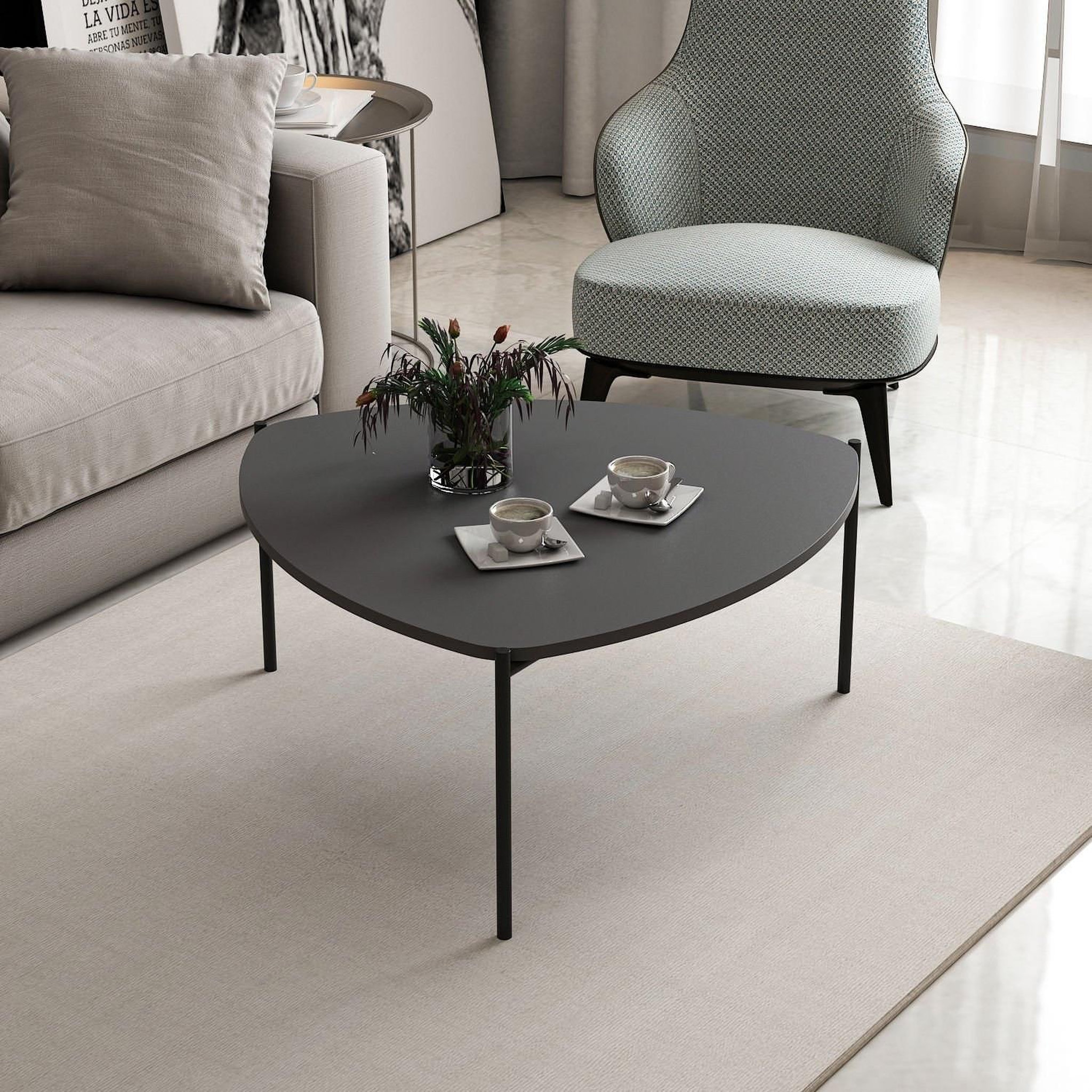 Voir la diapositive 4 : Habitat et Jardin Table basse en bois  lenny  - 90 x 89 x 40 cm - anthracite