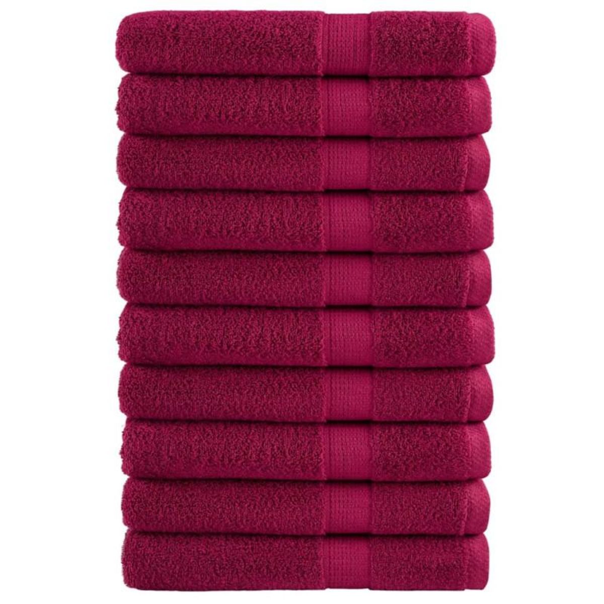 VIDAXL Serviettes de sauna de qualité supérieure SOLUND 10pcs bordeaux