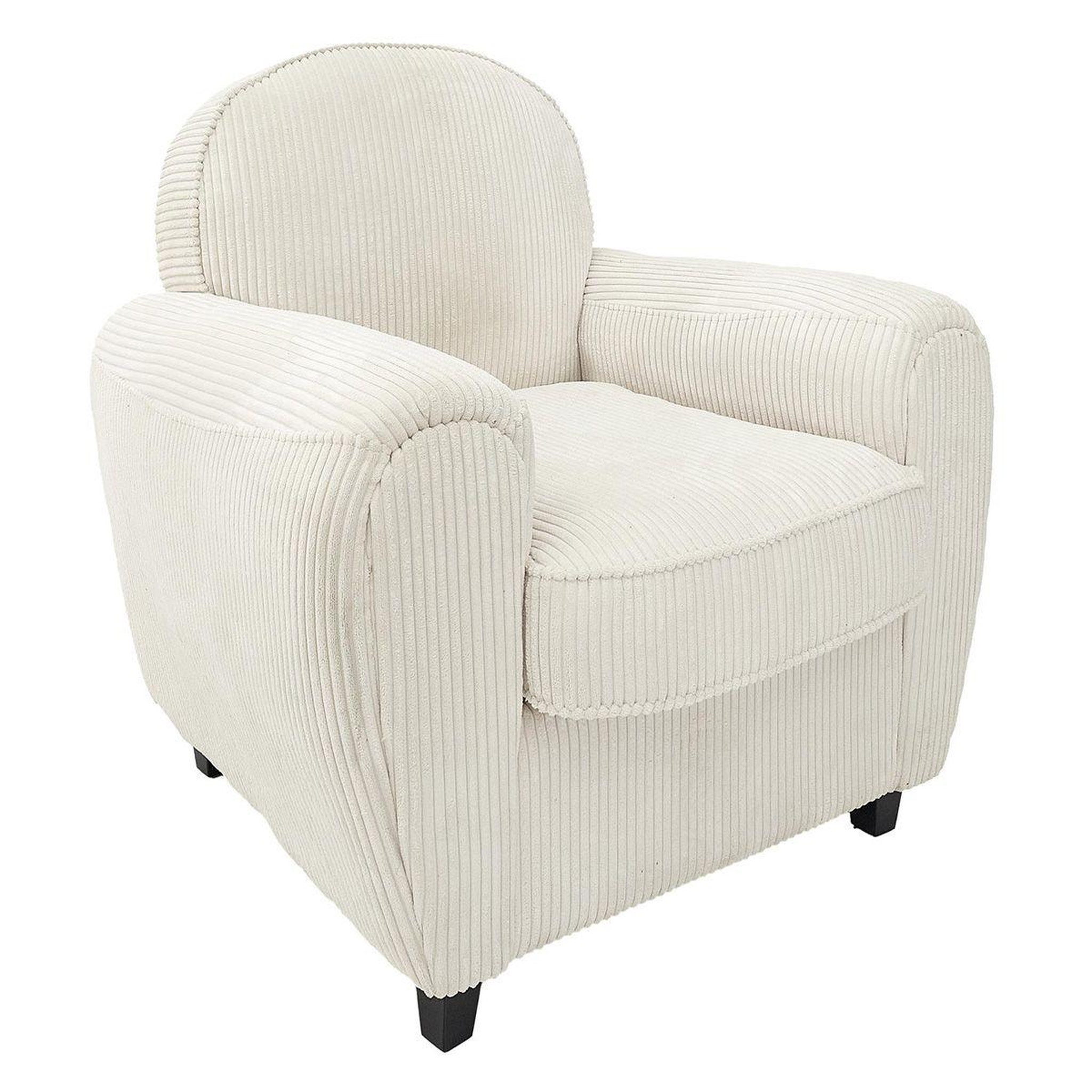The Home Deco Factory Fauteuil club côtelé  scott  89cm beige