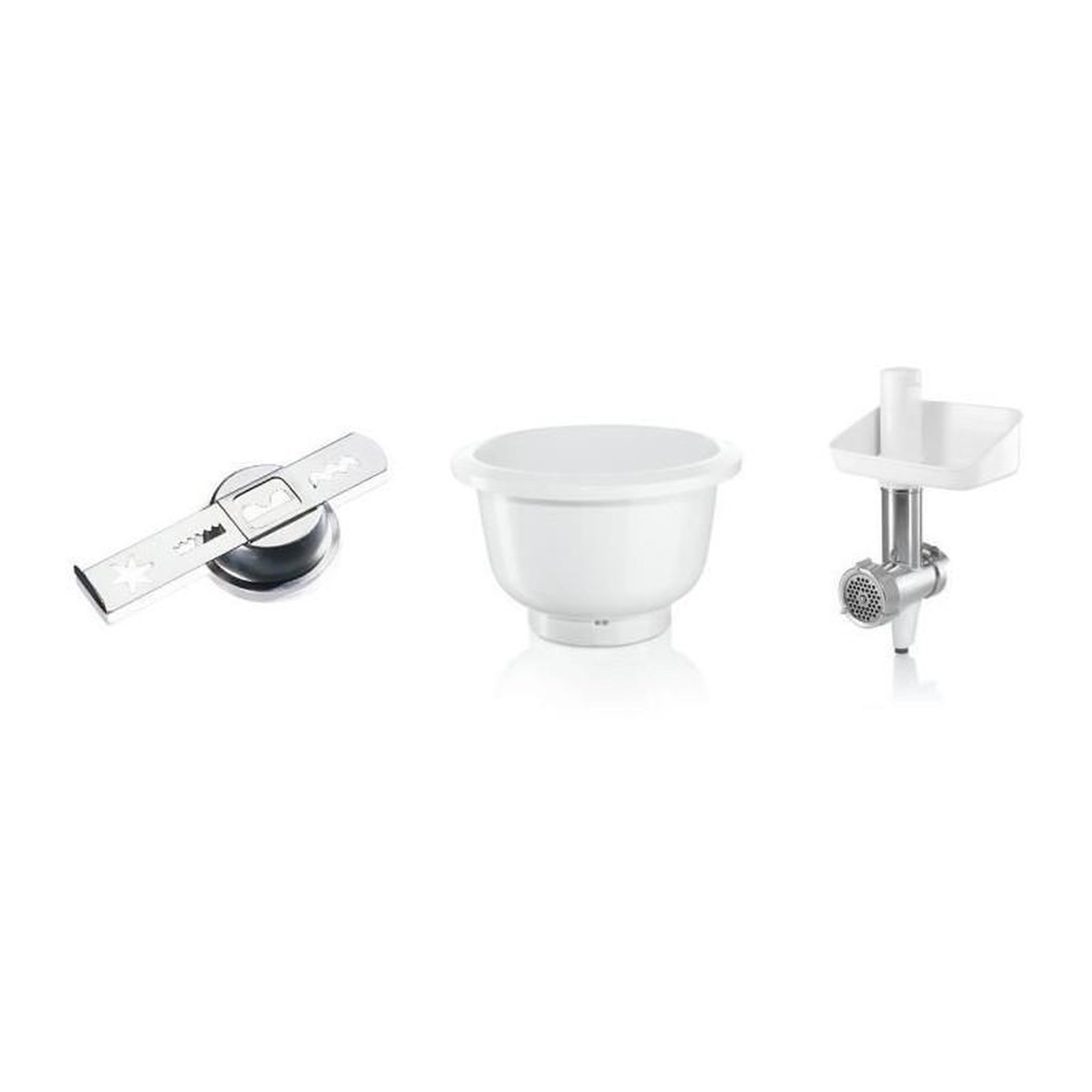 Voir la diapositive 4 : BOSCH Accessoires Baking Sensation - BOSCH - MUZ5BS1 - Hachoir a viande - Grille 5 mm - Accessoire biscuit 4 formes - Bol 3,9 L