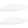 Voir la diapositive 2 : VIDAXL Etageres d'angle flottantes 2pcs blanc brillant 35x35x3,8cm MDF
