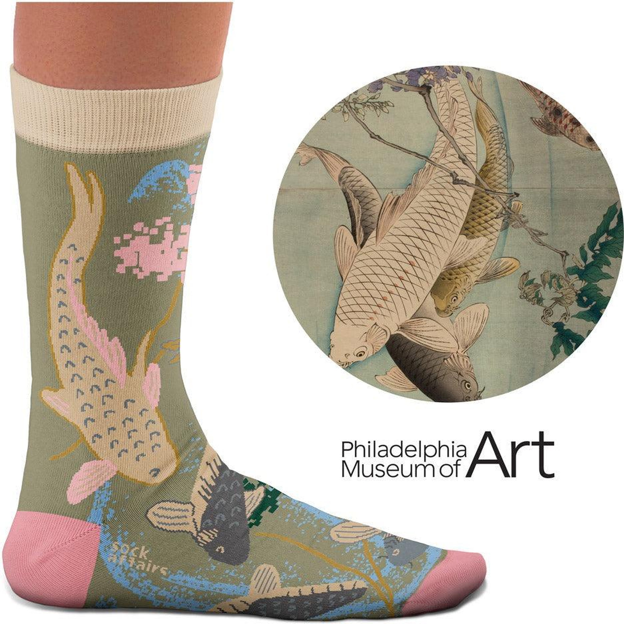 Voir la diapositive 5 : SOCK AFFAIRS Chaussettes carpes nageant, tsukioka yoshitoshi