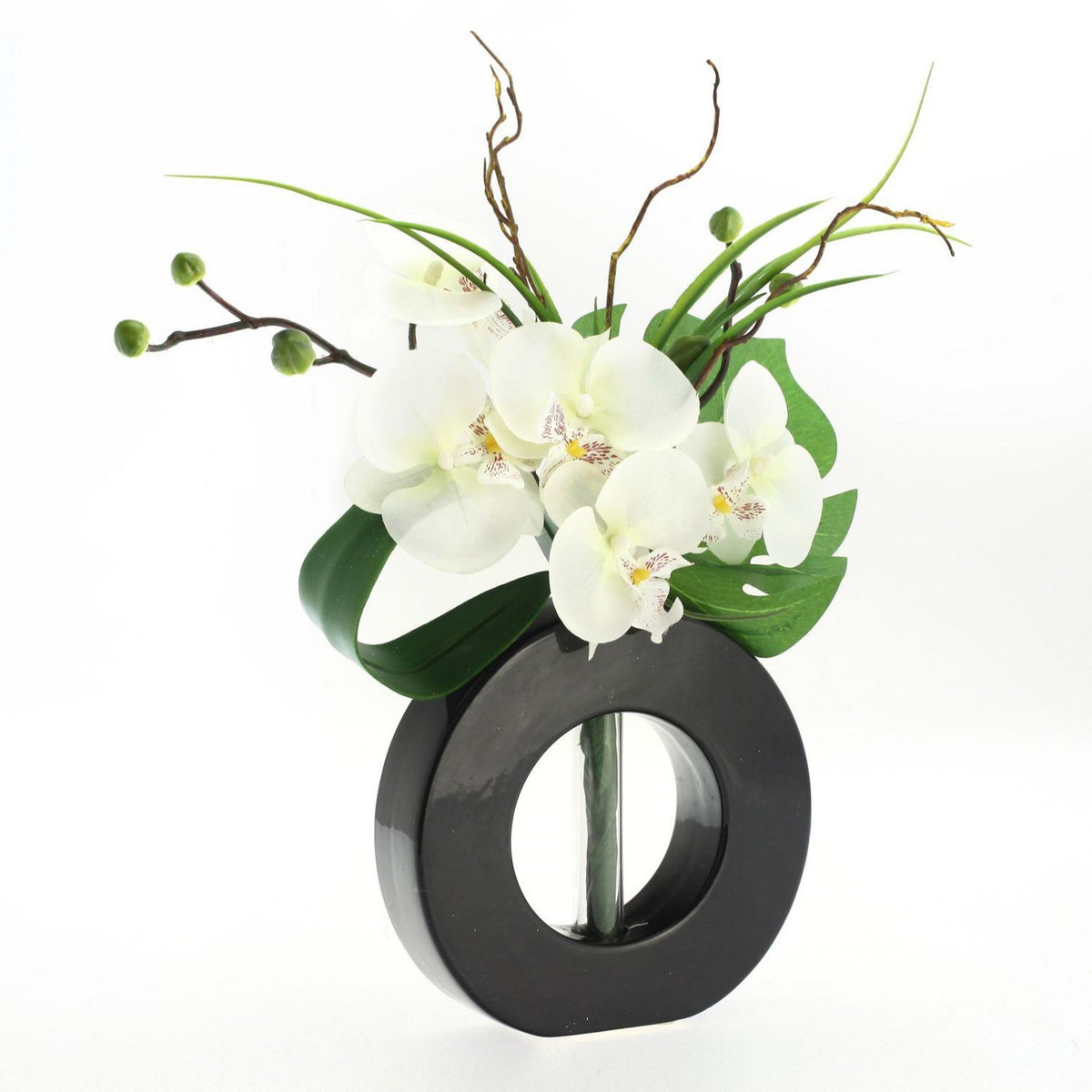 ATMOSPHERA Composition florale vase  - Hauteur 44 cm - Orchidée